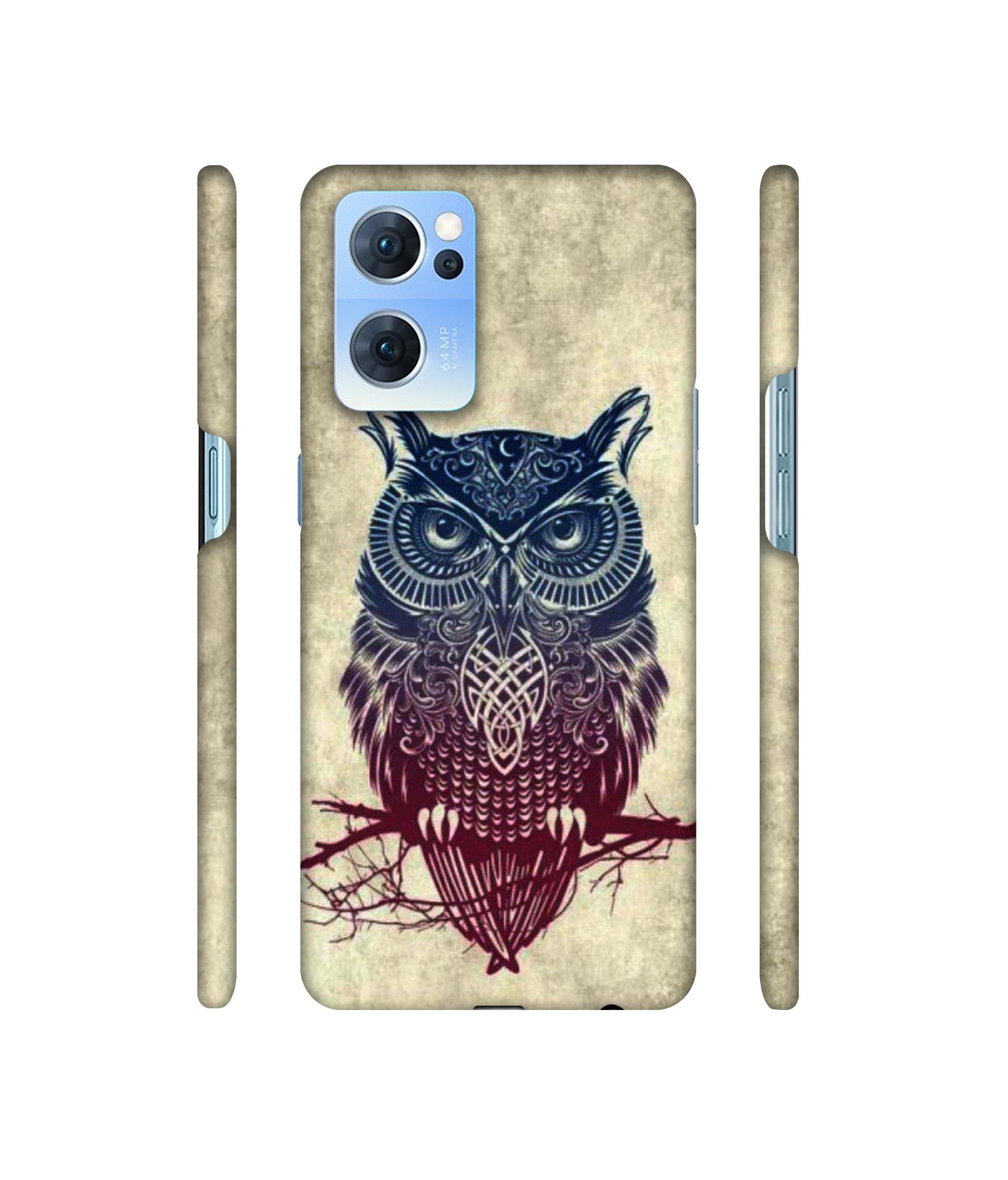 Owl Pattern Designer Hard Back Cover for Oppo Reno7 5G