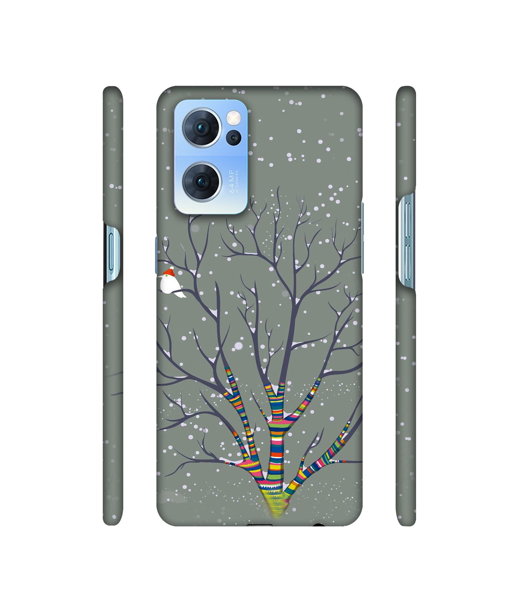 Winter Pattern Print Designer Hard Back Cover for Oppo Reno7 5G