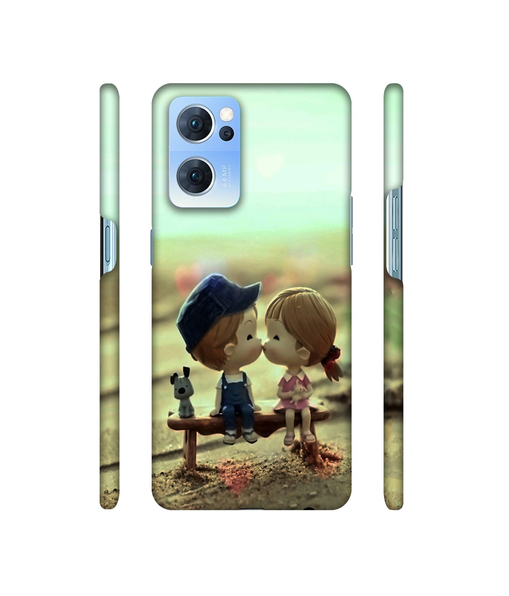 Love Couples Pattern Designer Hard Back Cover for Oppo Reno7 5G