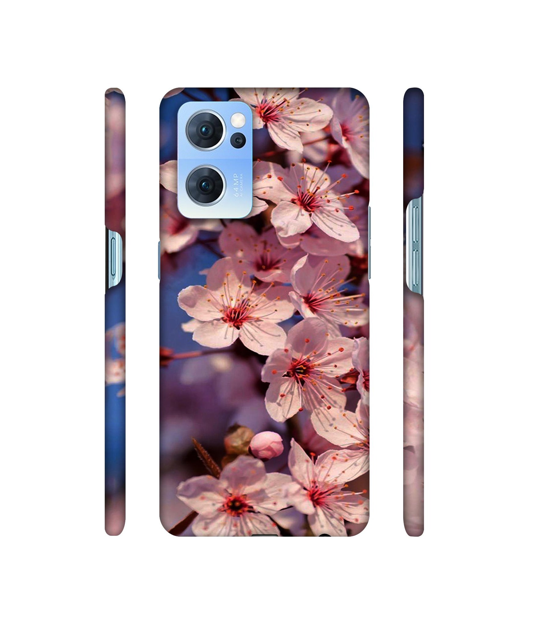 Pink Flowers Pattern Designer Hard Back Cover for Oppo Reno7 5G
