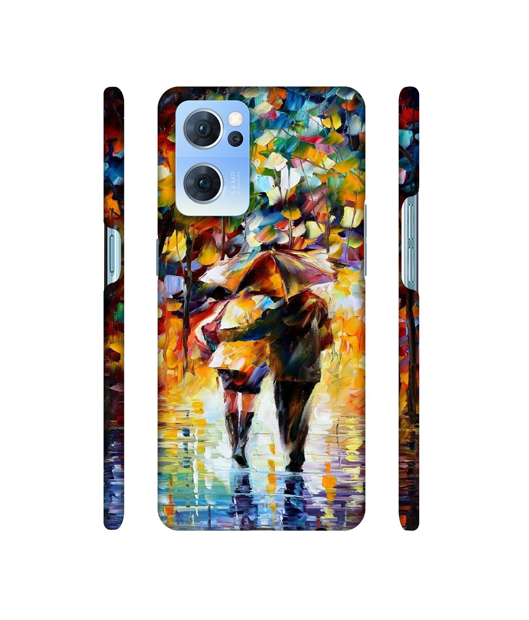 Paint Couple Pattern Designer Hard Back Cover for Oppo Reno7 5G