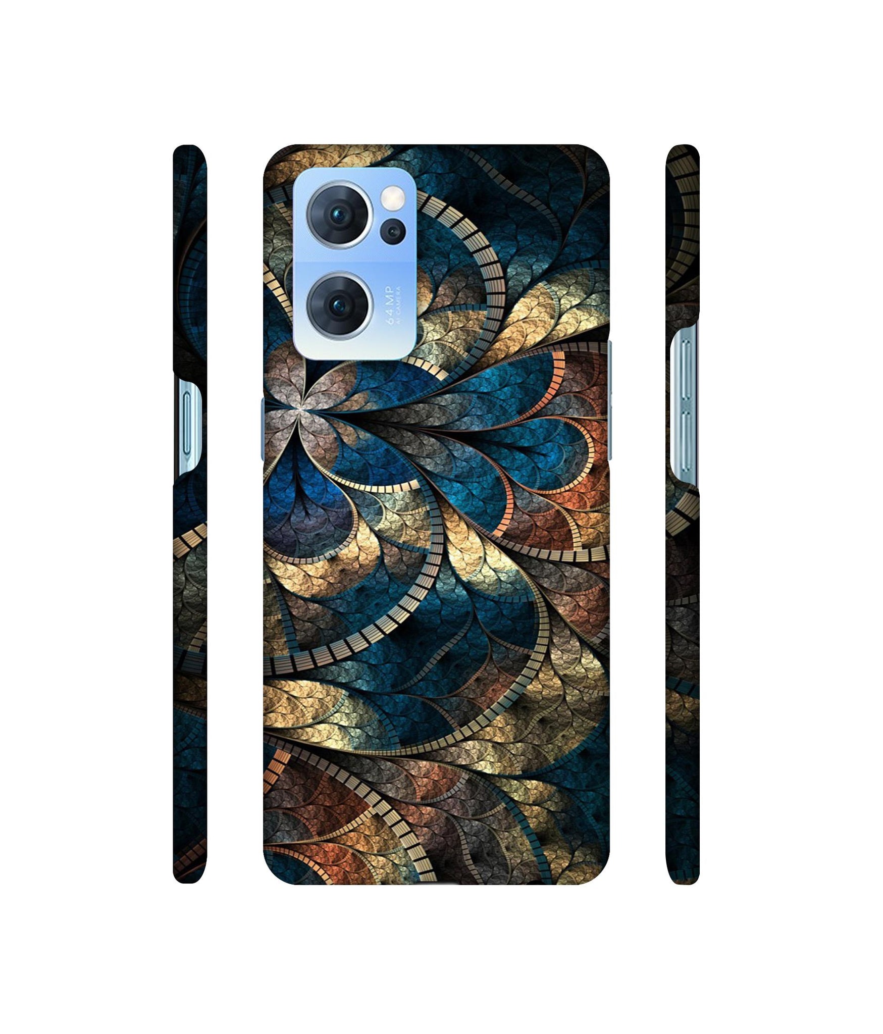 Fractional Pattern Designer Hard Back Cover for Oppo Reno7 5G