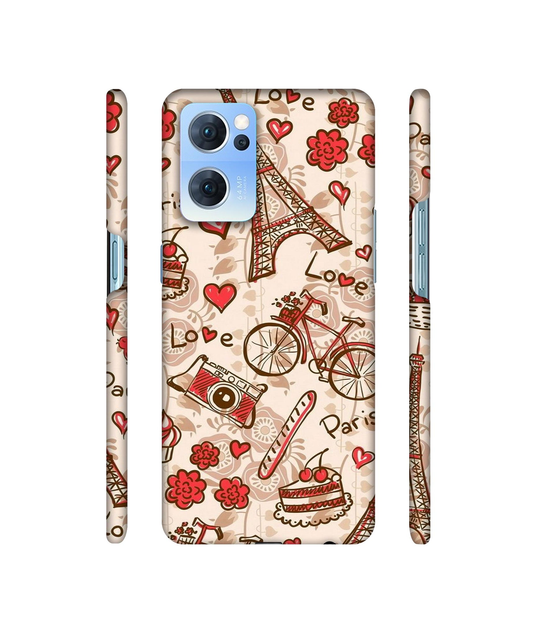 Vintage Paris Designer Hard Back Cover for Oppo Reno7 5G