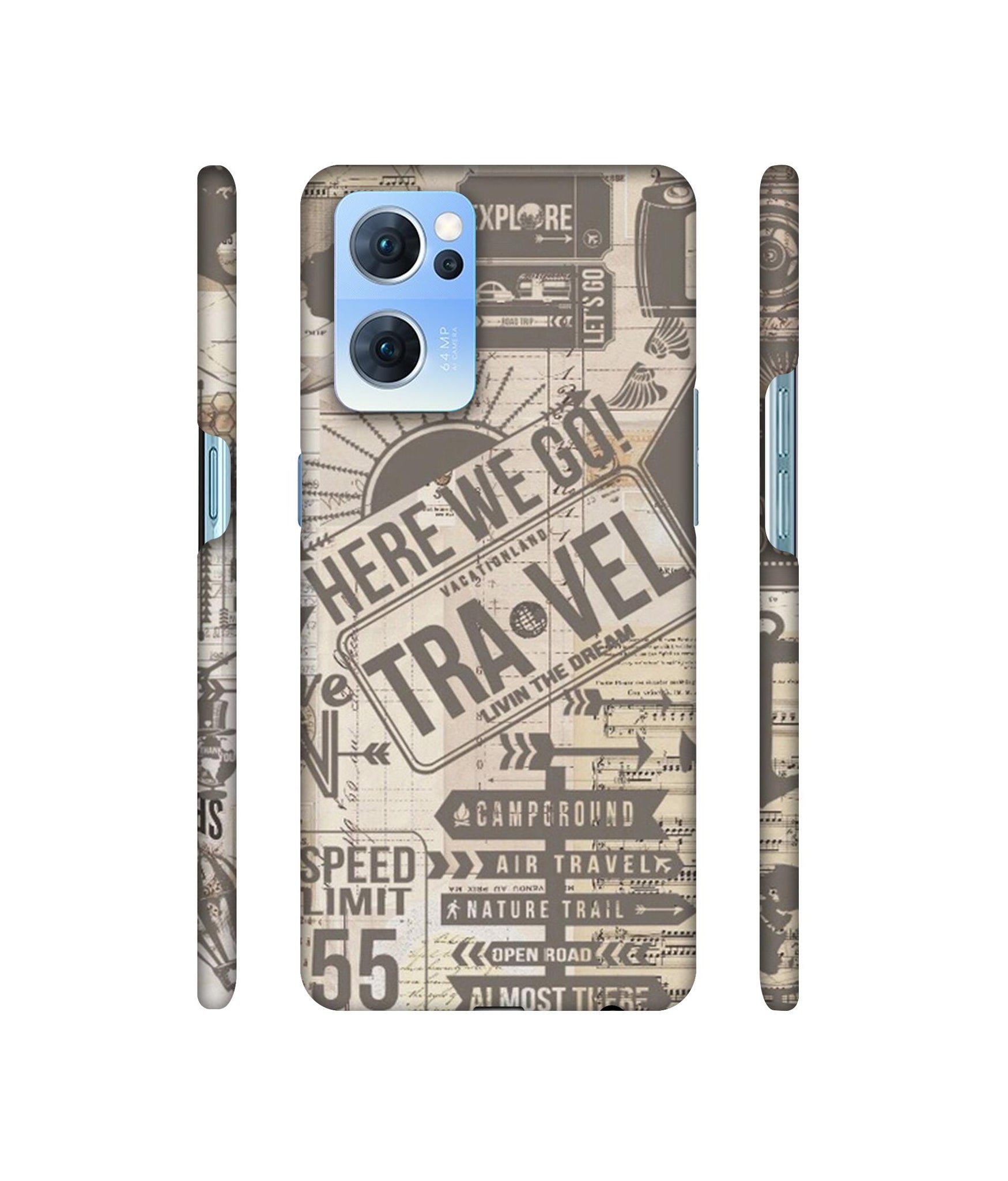 Travel Designer Hard Back Cover for Oppo Reno7 5G