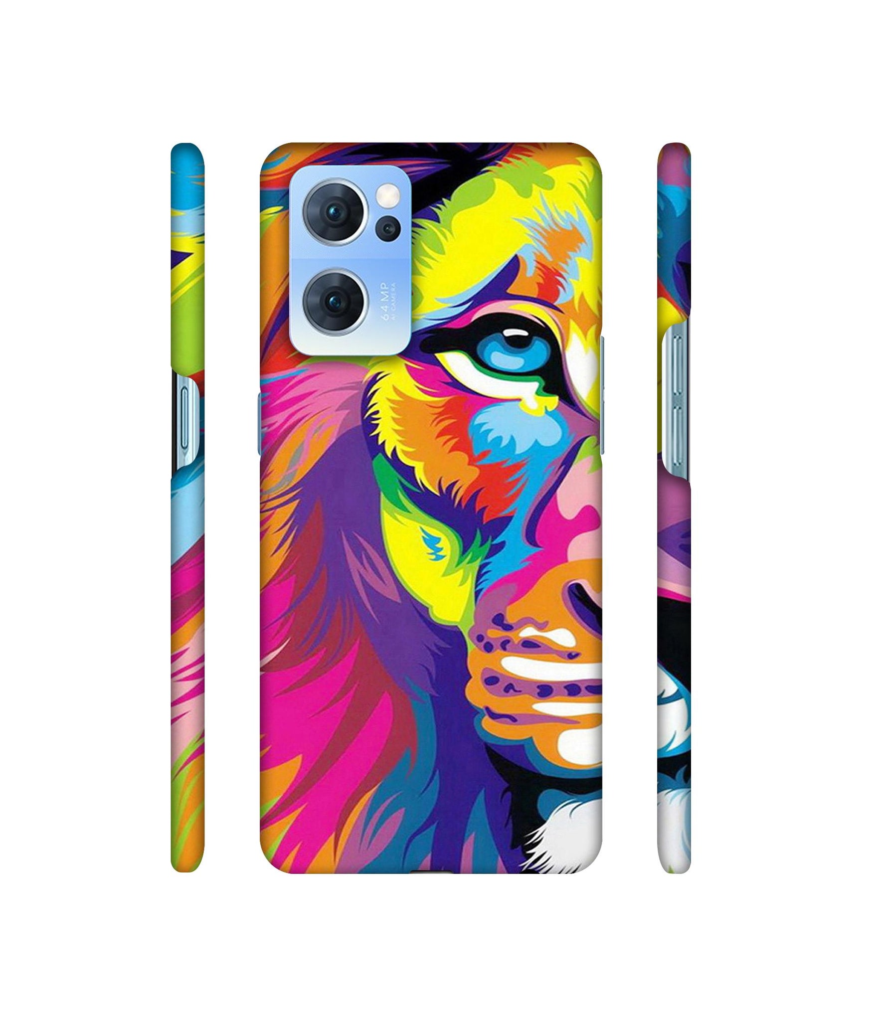 Lion Designer Hard Back Cover for Oppo Reno7 5G