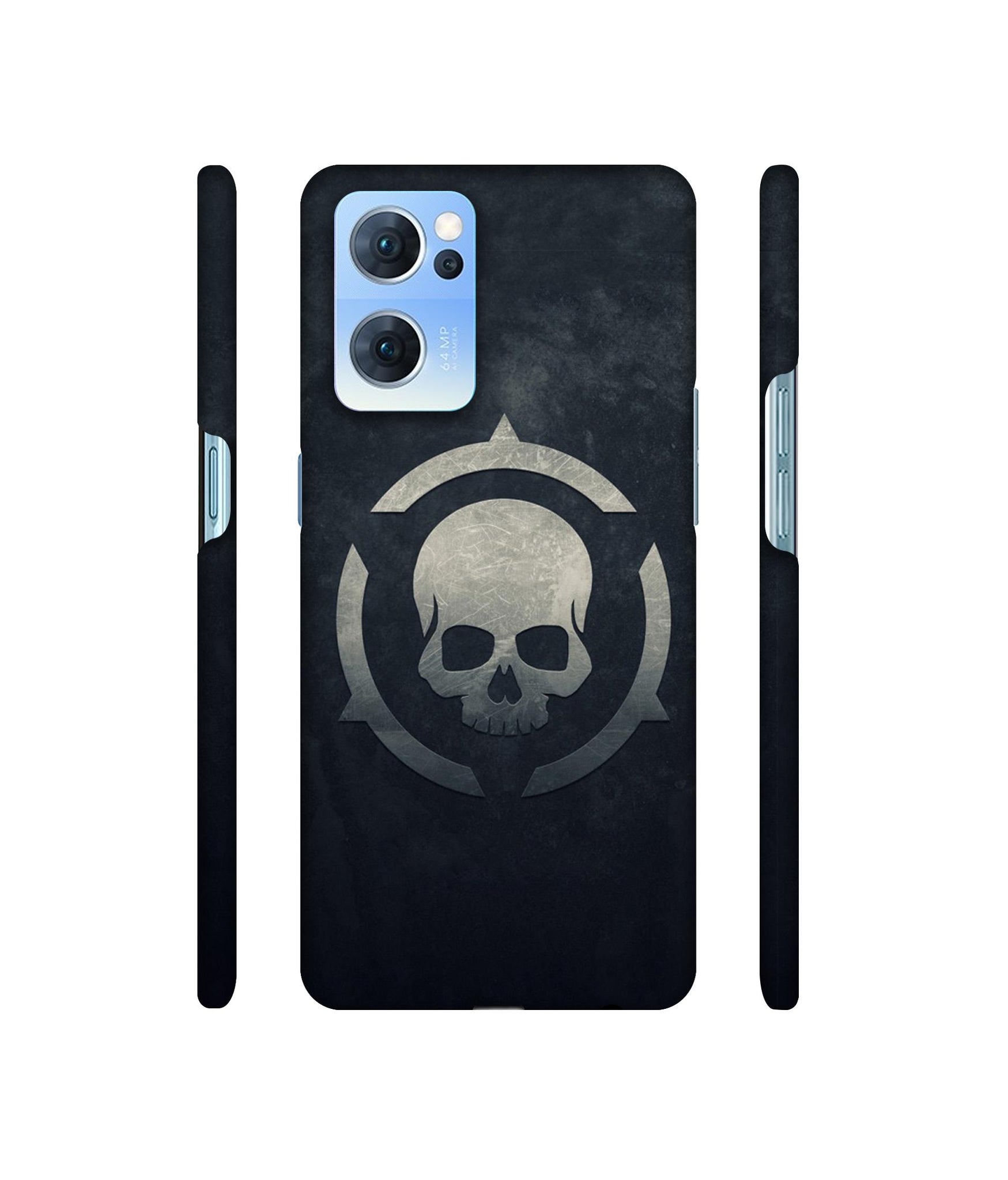 Skull Pattern Print Designer Hard Back Cover for Oppo Reno7 5G