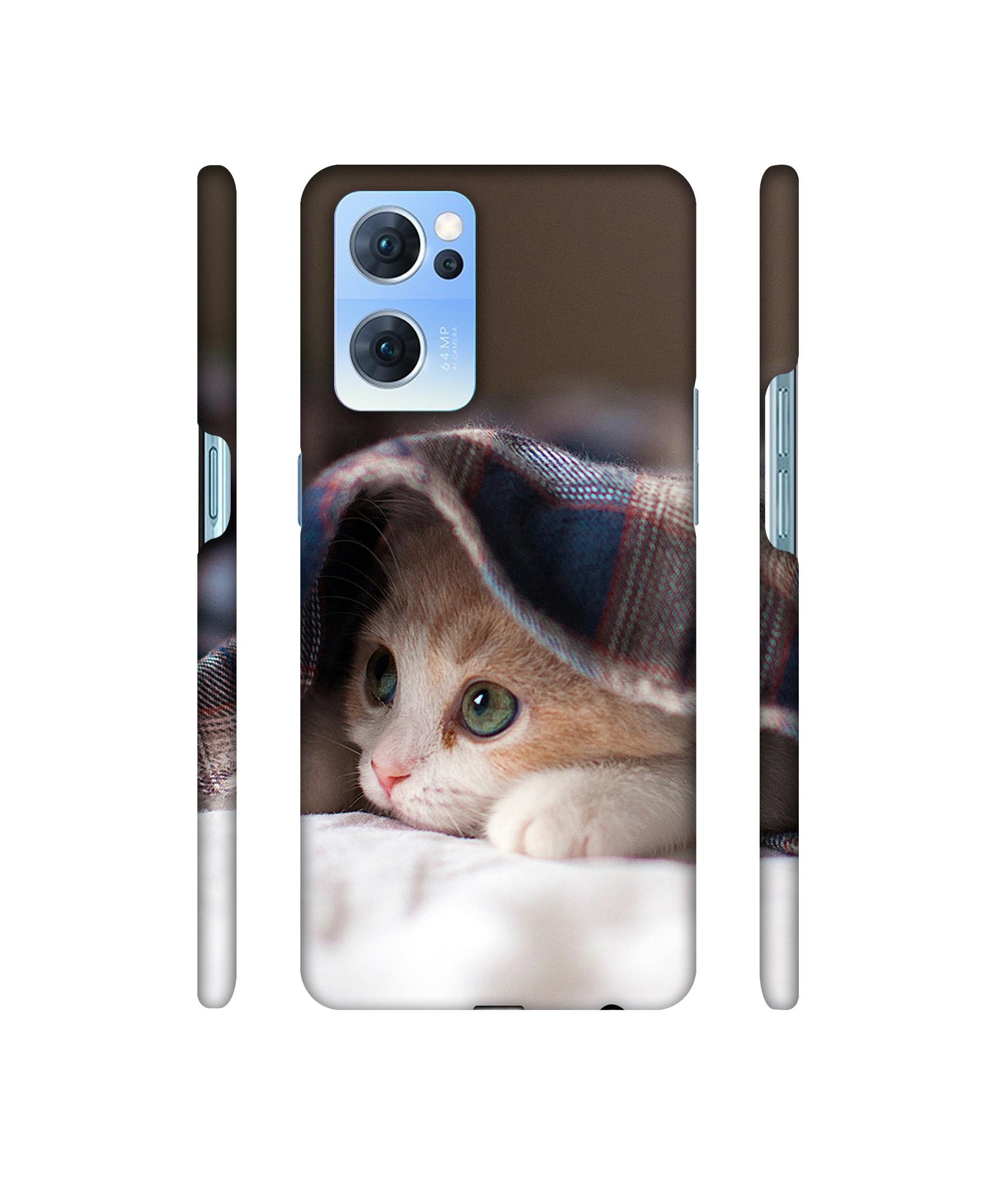 Sleepy Kitten Designer Hard Back Cover for Oppo Reno7 5G