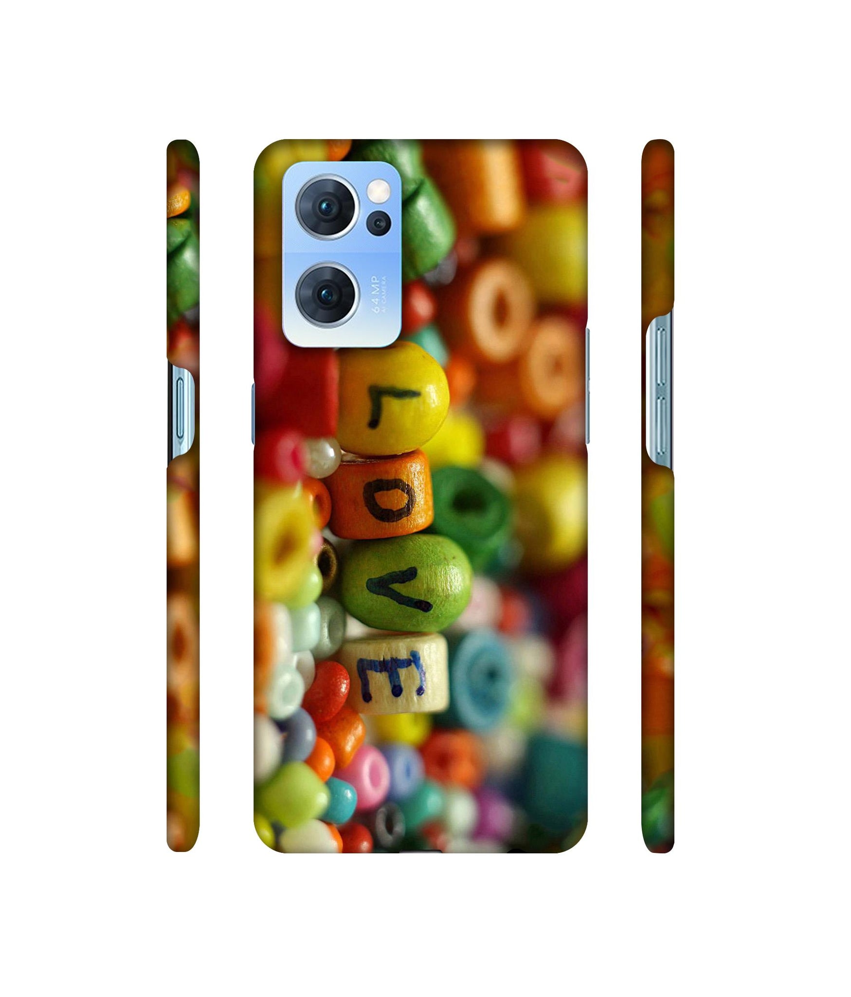 Colorful Love Designer Hard Back Cover for Oppo Reno7 5G