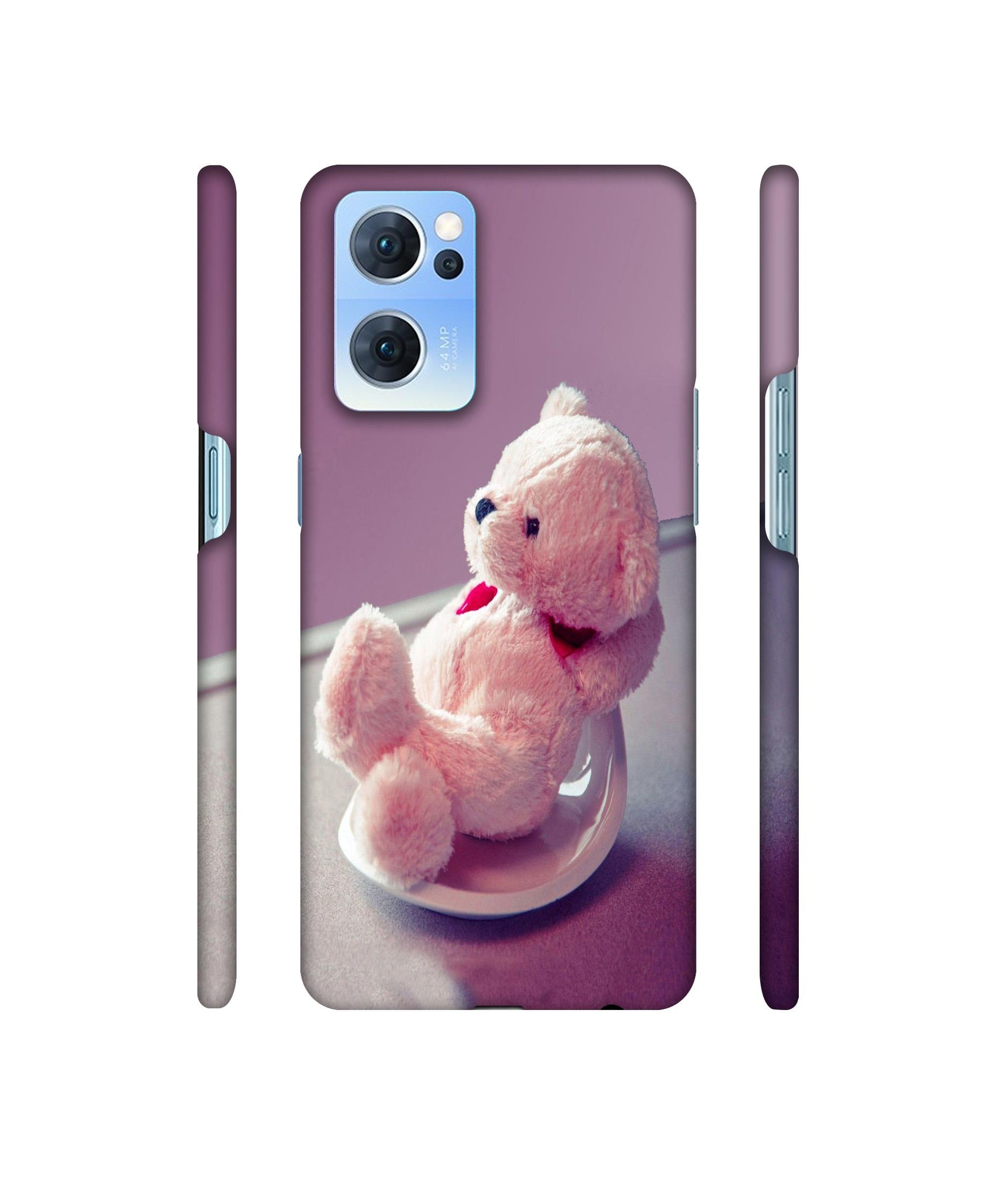 Cute Teddy Bear Designer Hard Back Cover for Oppo Reno7 5G