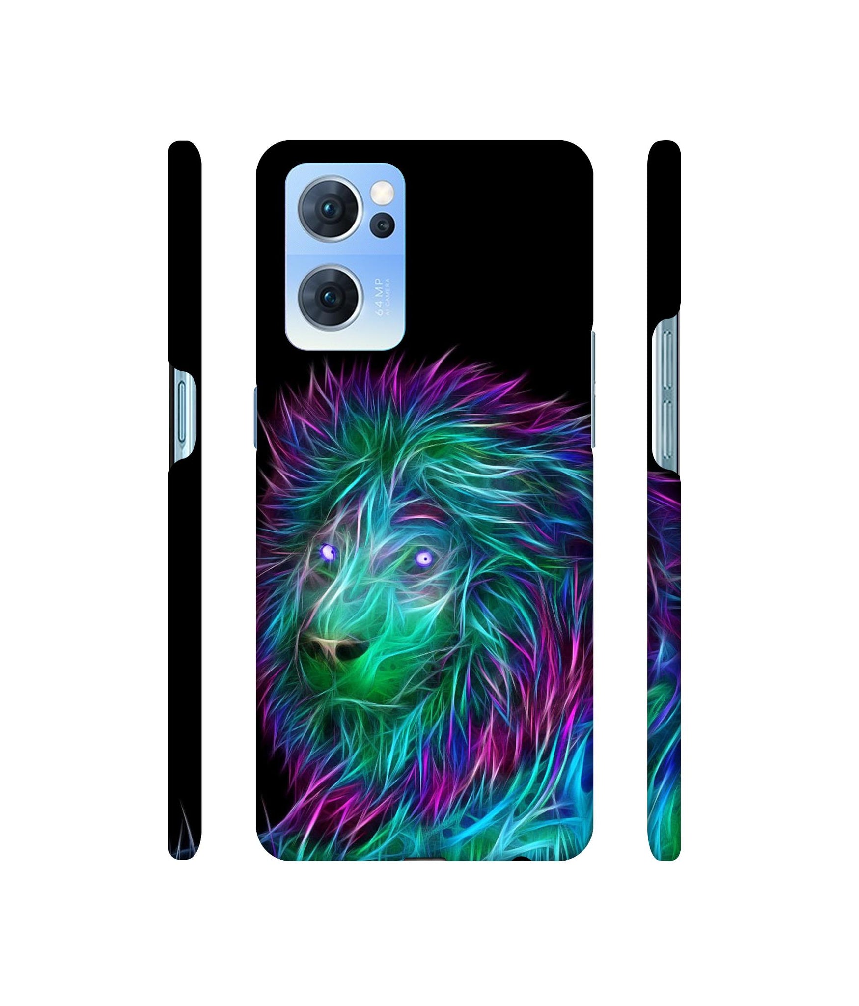 3D Lion Designer Hard Back Cover for Oppo Reno7 5G