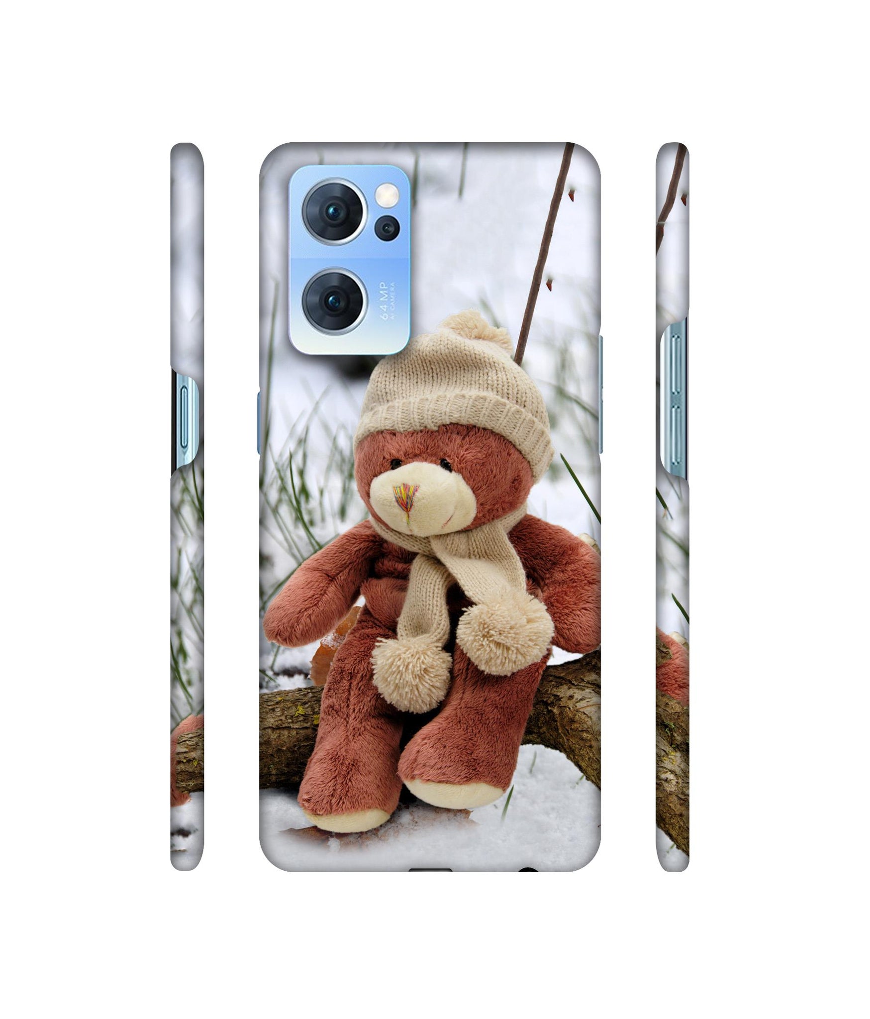 Woolen Bear Designer Hard Back Cover for Oppo Reno7 5G