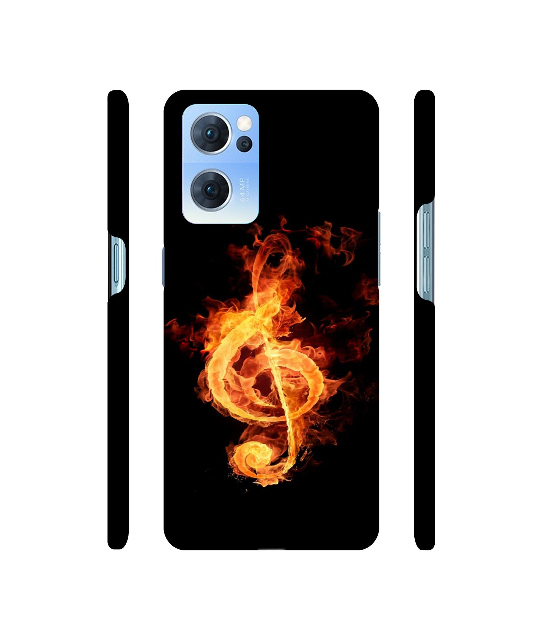 Fire Note Designer Hard Back Cover for Oppo Reno7 5G