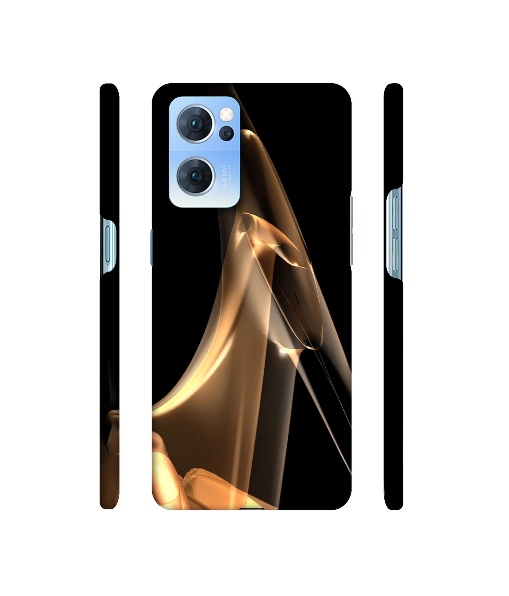 Gold Smoke Designer Hard Back Cover for Oppo Reno7 5G