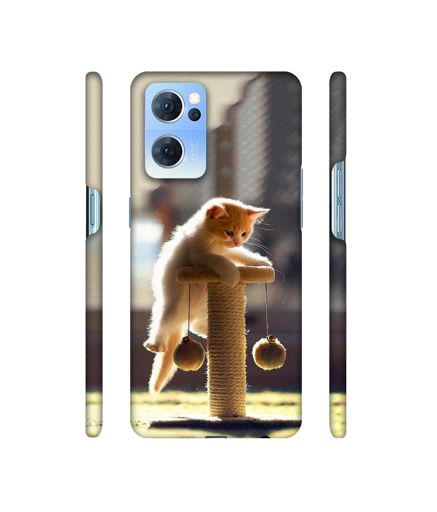 Cat Climbing Designer Hard Back Cover for Oppo Reno7 5G