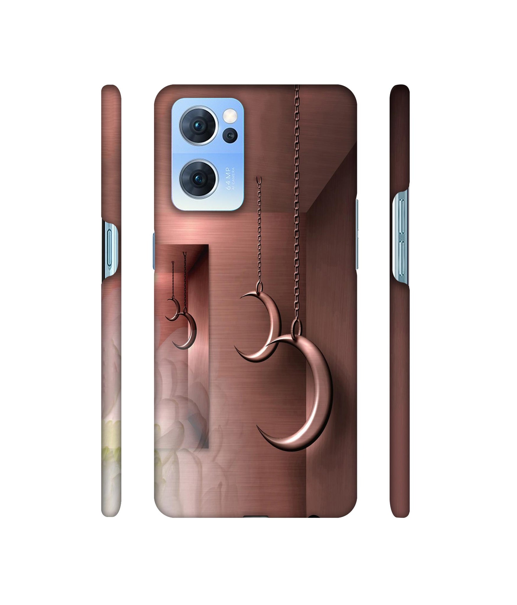 Flower Metal Designer Hard Back Cover for Oppo Reno7 5G