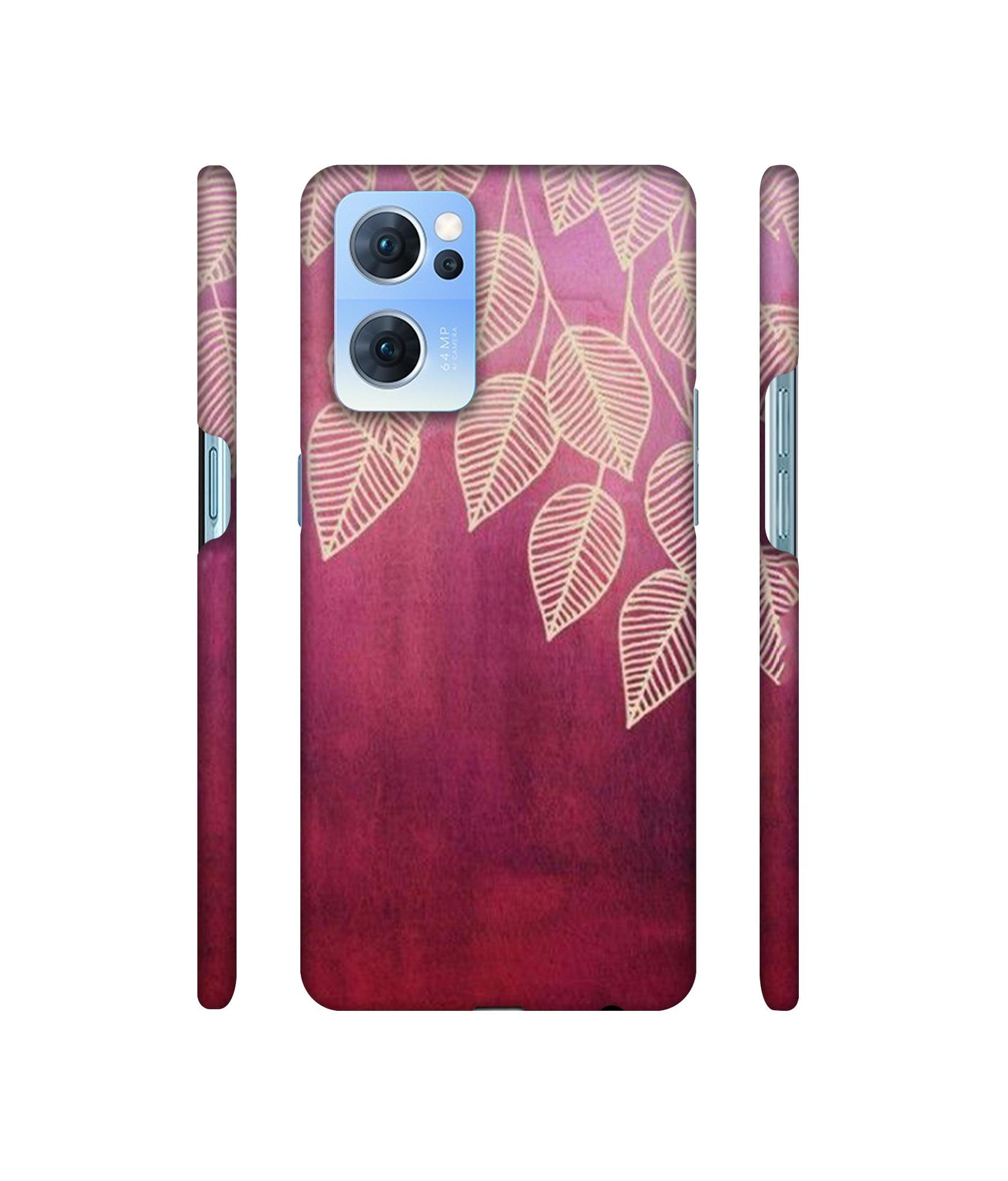 Leaf Pattern Designer Hard Back Cover for Oppo Reno7 5G