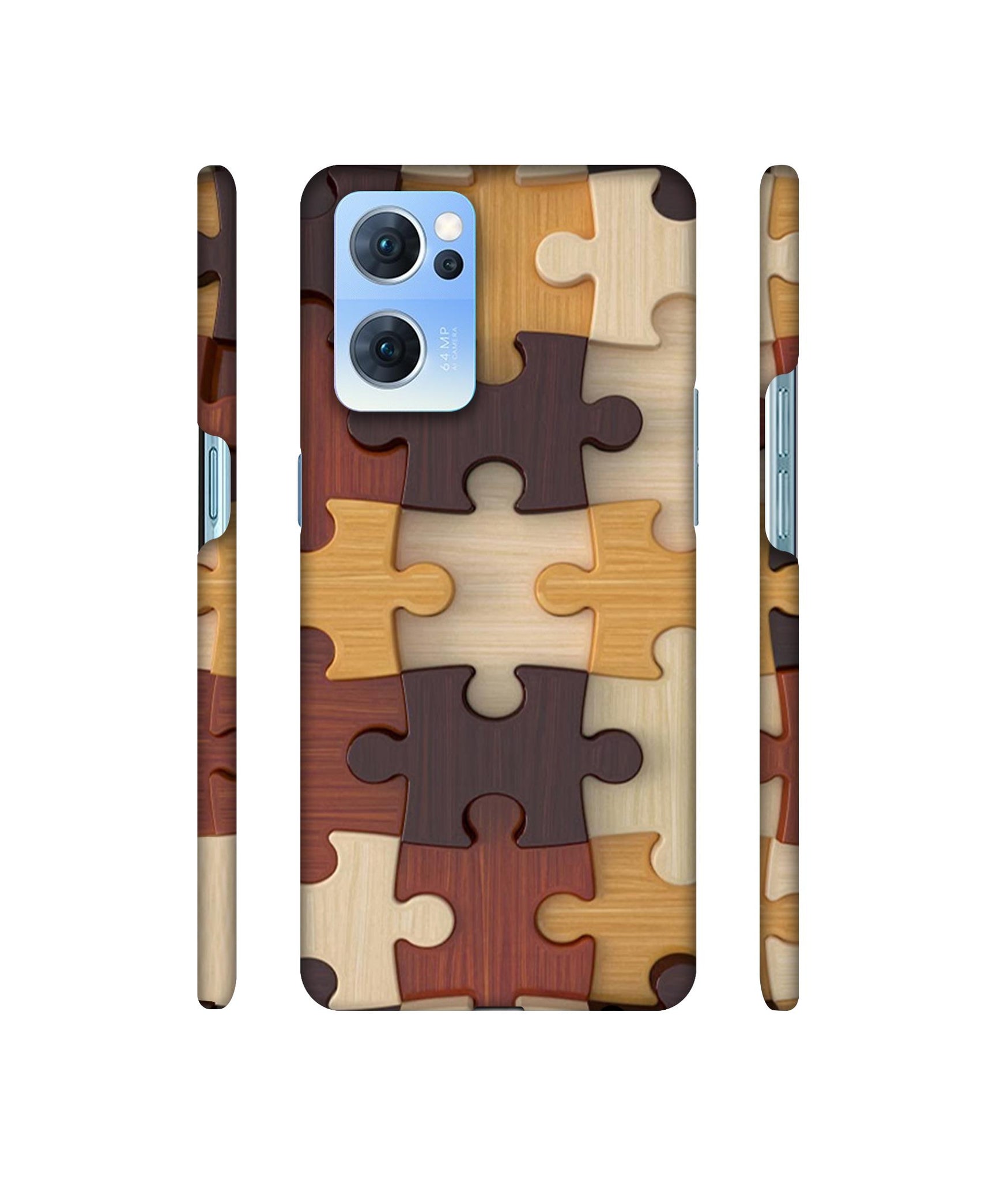 Puzzle Pattern Designer Hard Back Cover for Oppo Reno7 5G