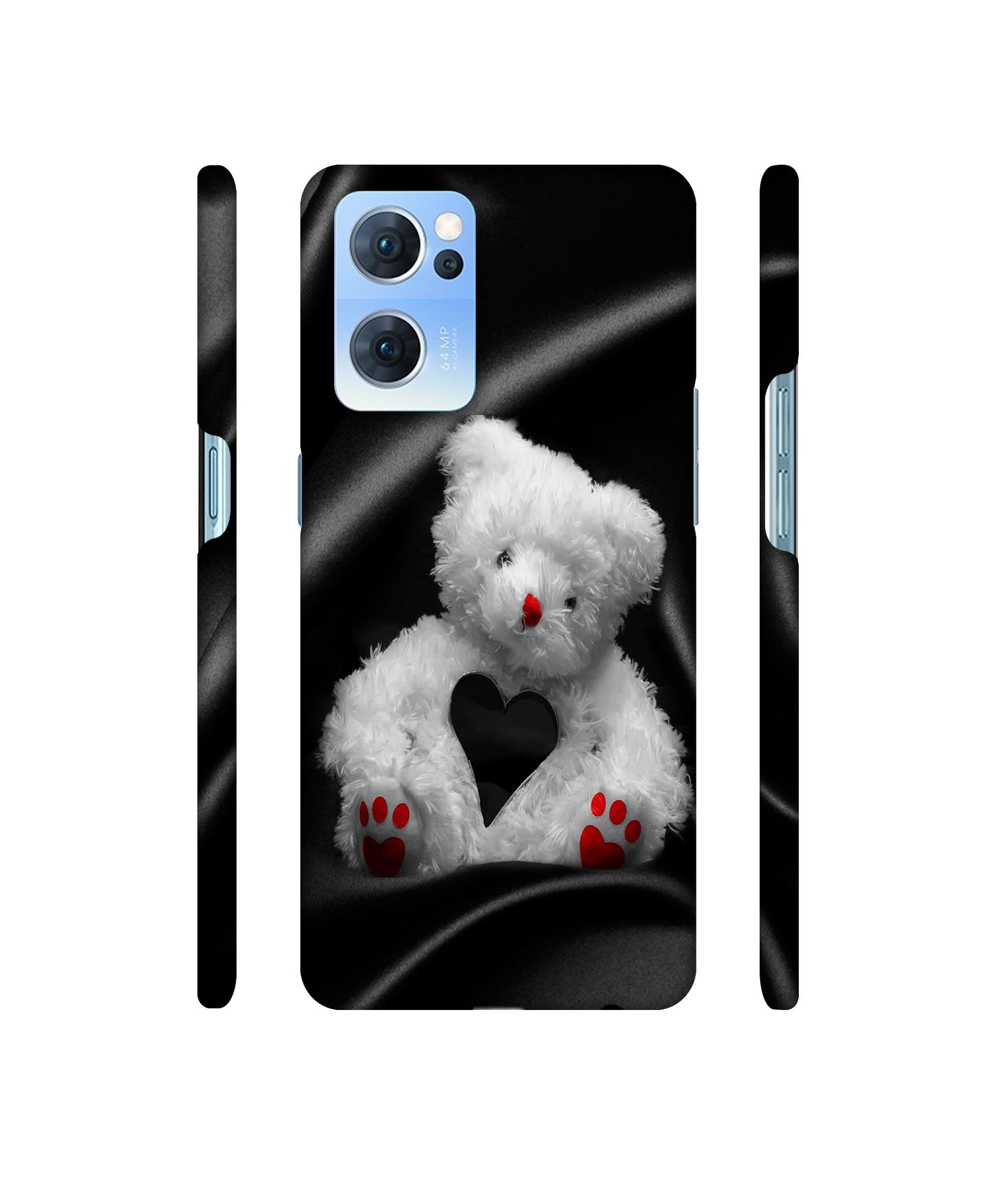 White Teddy Bear Designer Hard Back Cover for Oppo Reno7 5G