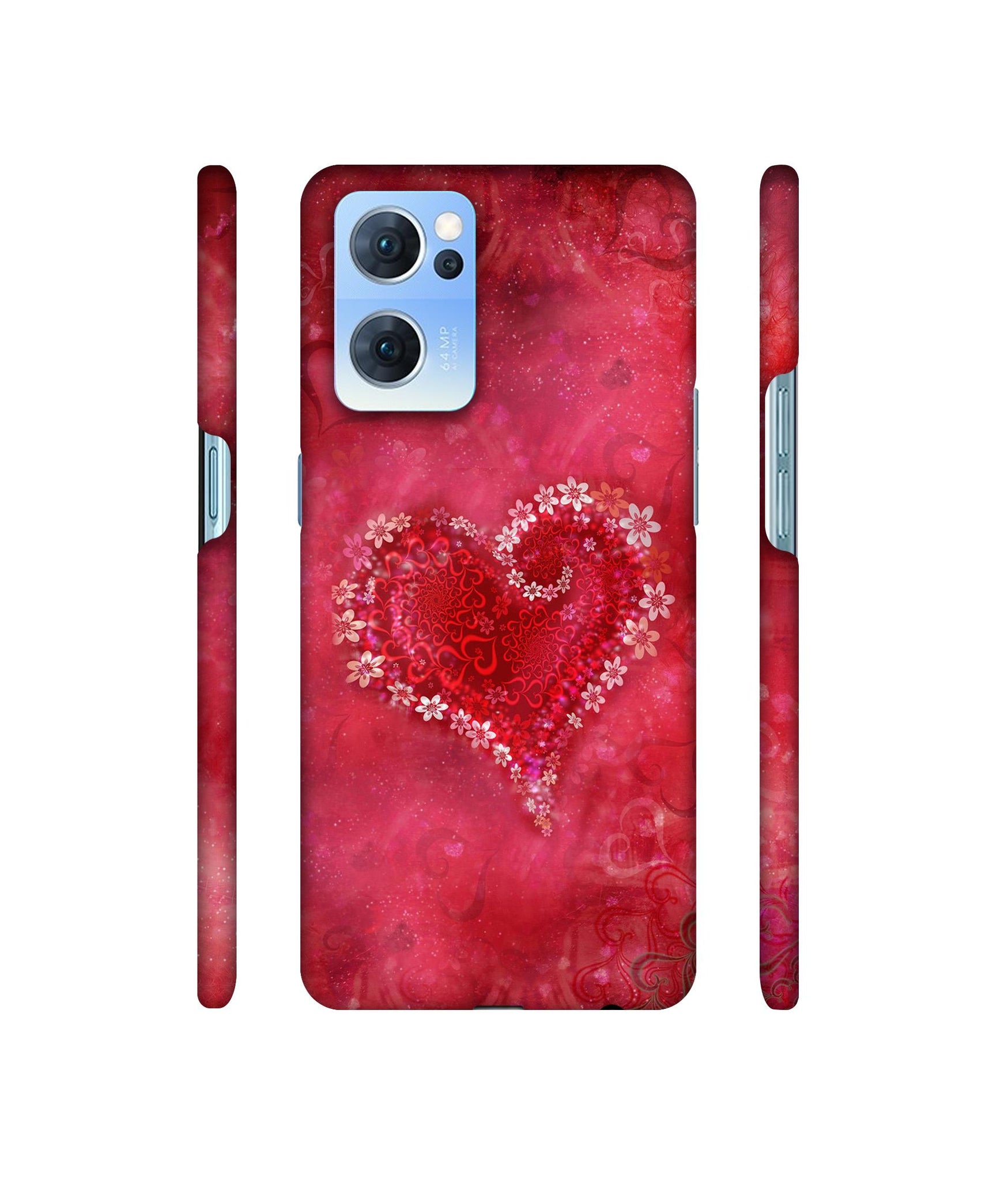 Heart Designer Hard Back Cover for Oppo Reno7 5G