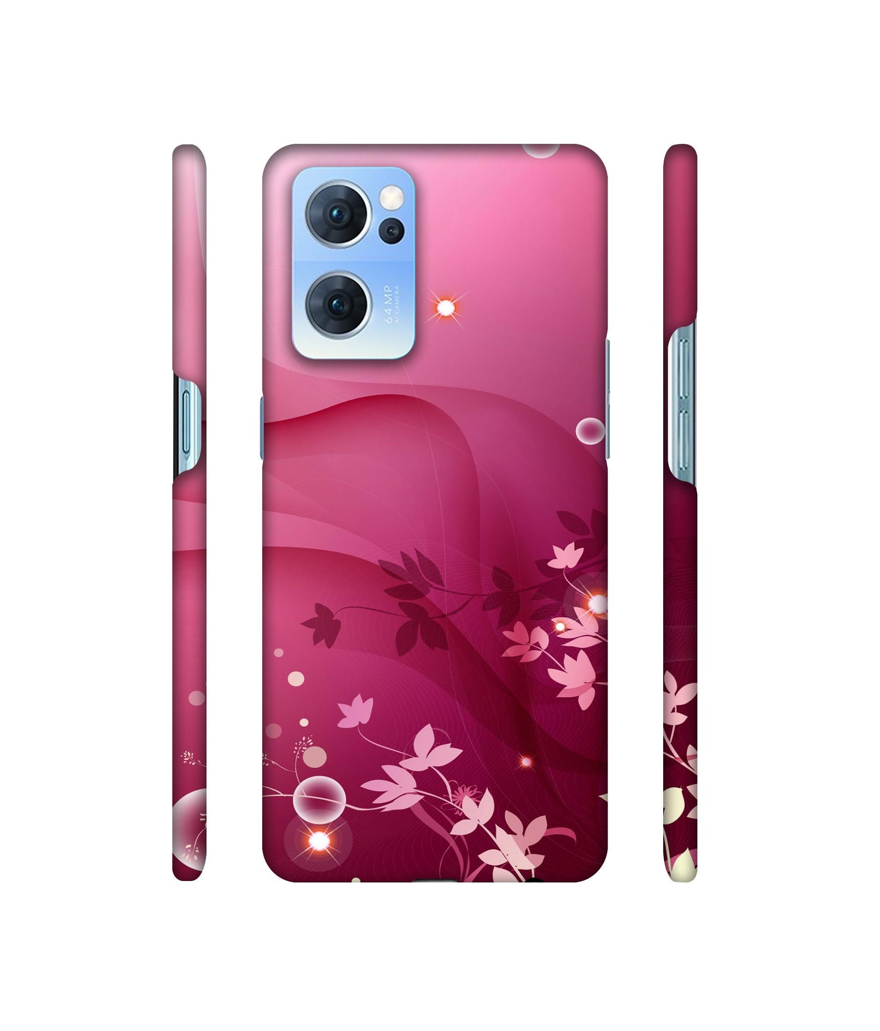 Pink Abstract Designer Hard Back Cover for Oppo Reno7 5G