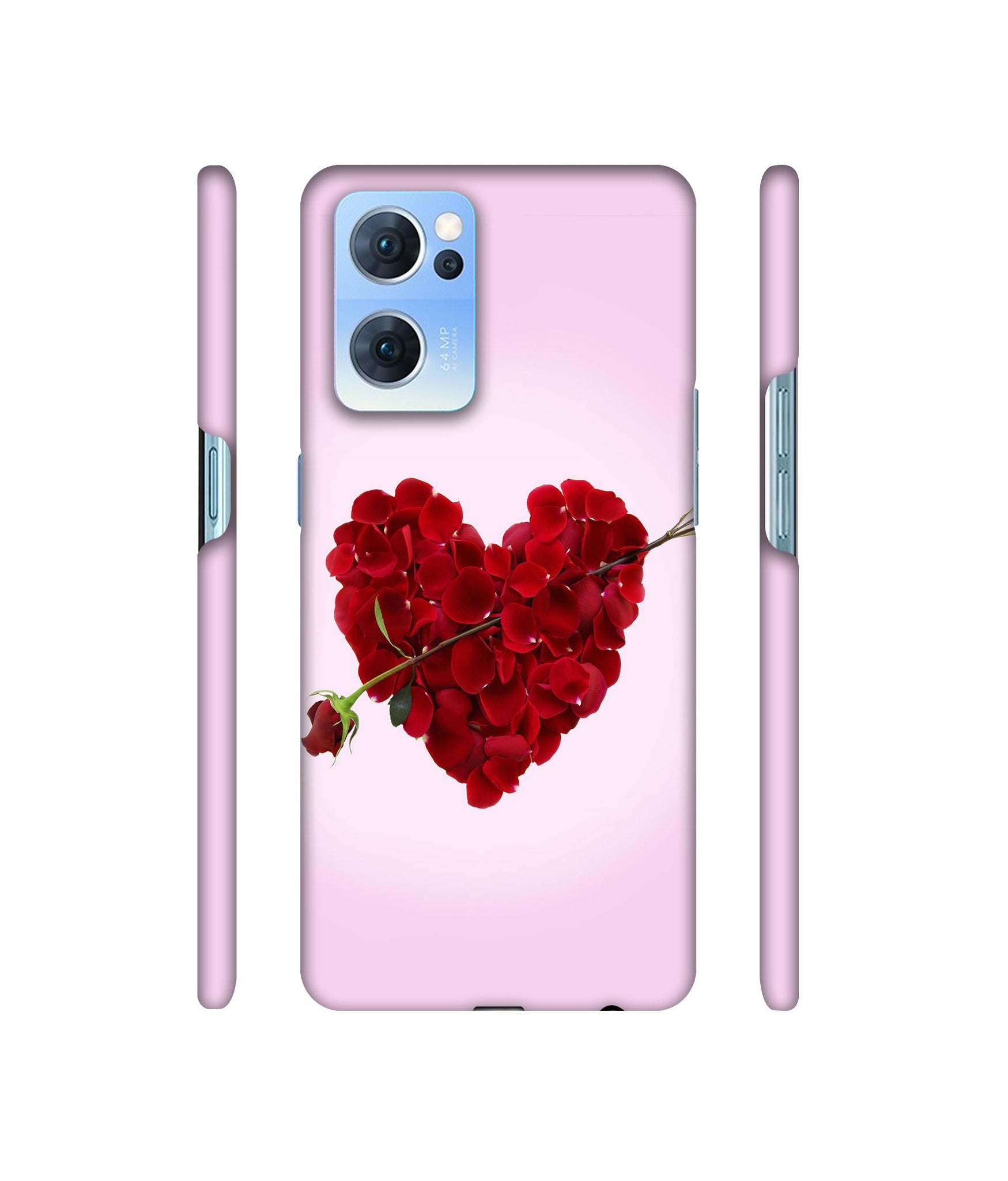 Heart Flower Designer Hard Back Cover for Oppo Reno7 5G
