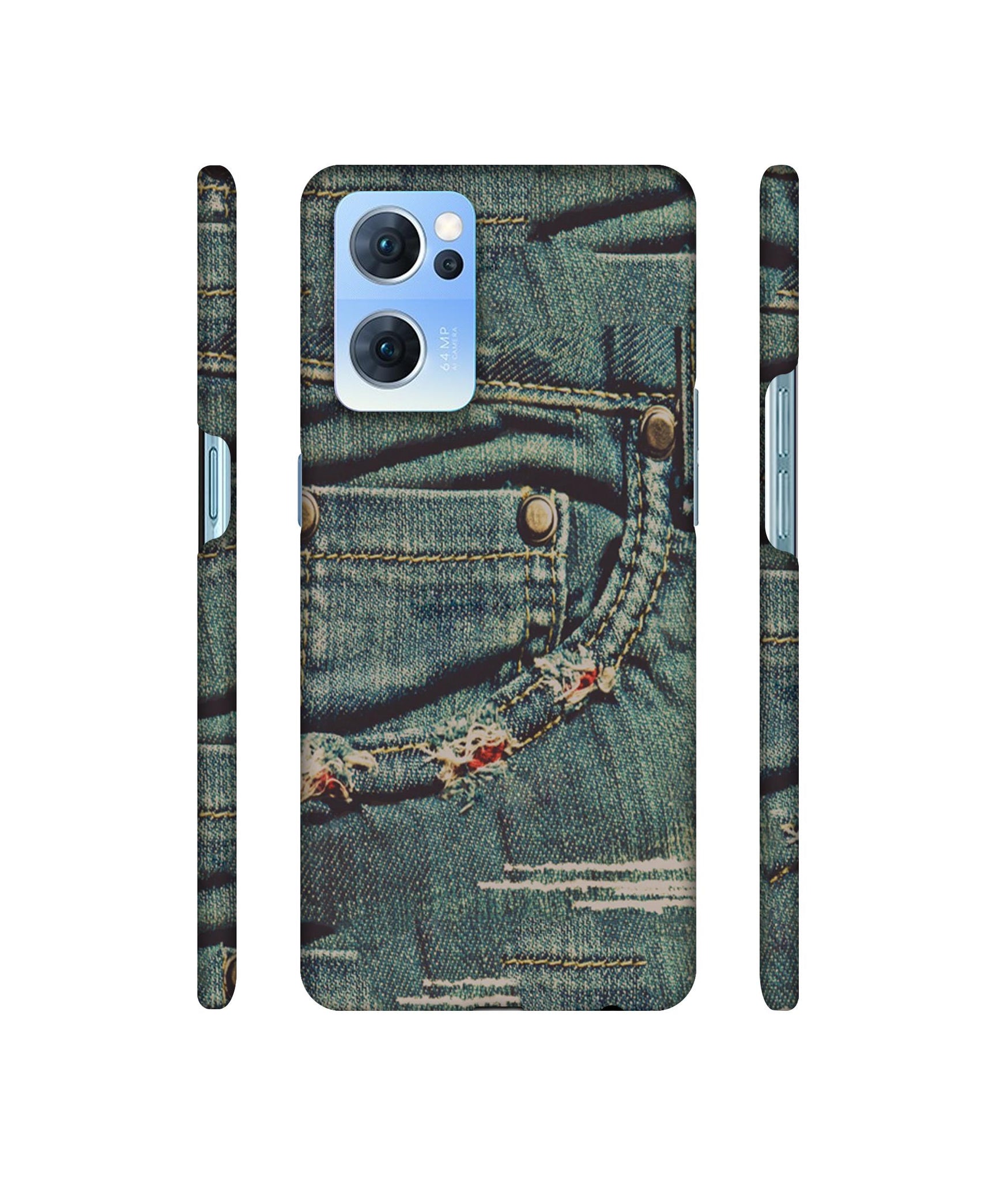 Jeans Designer Hard Back Cover for Oppo Reno7 5G