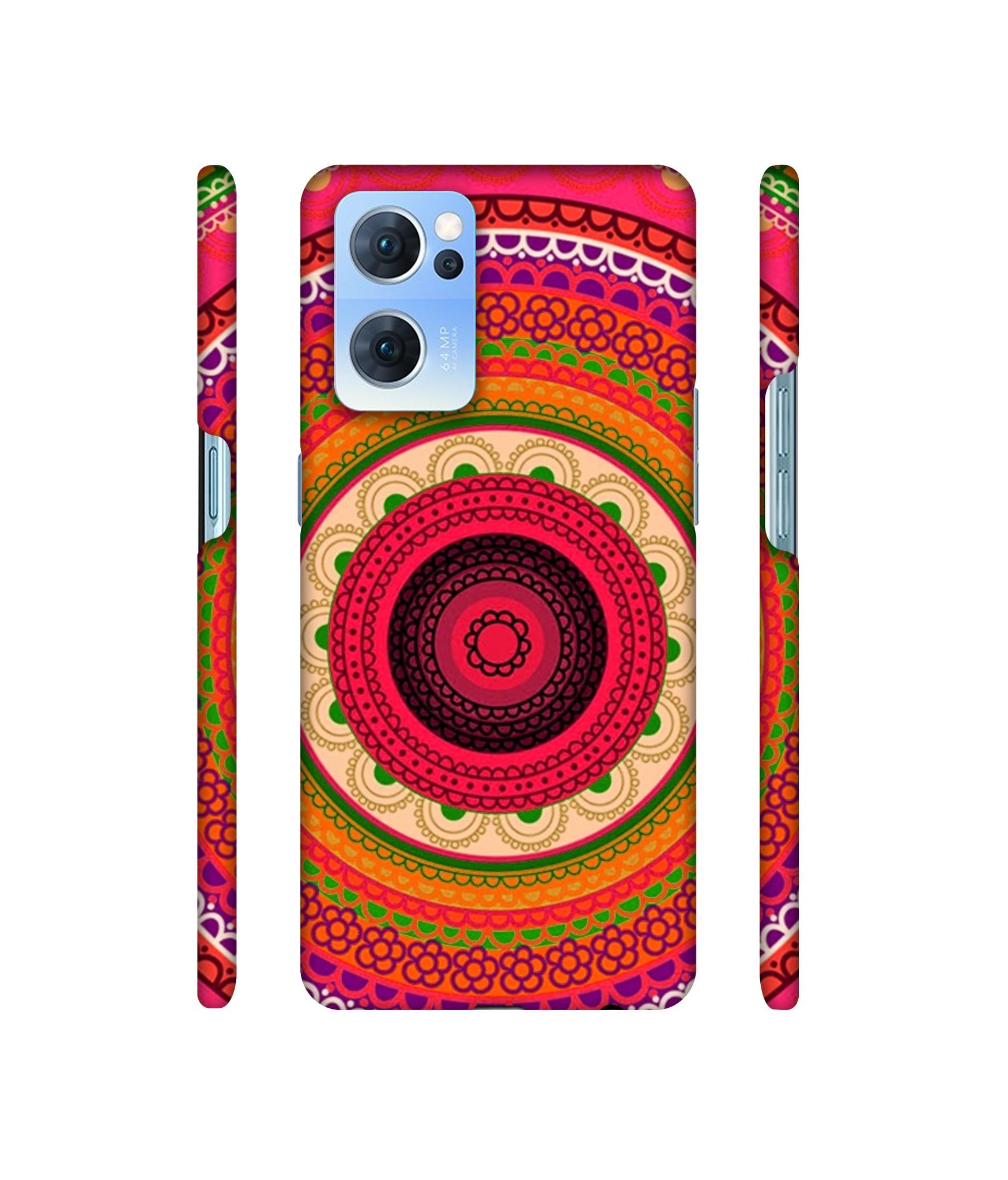 Round Rangoli Designer Hard Back Cover for Oppo Reno7 5G