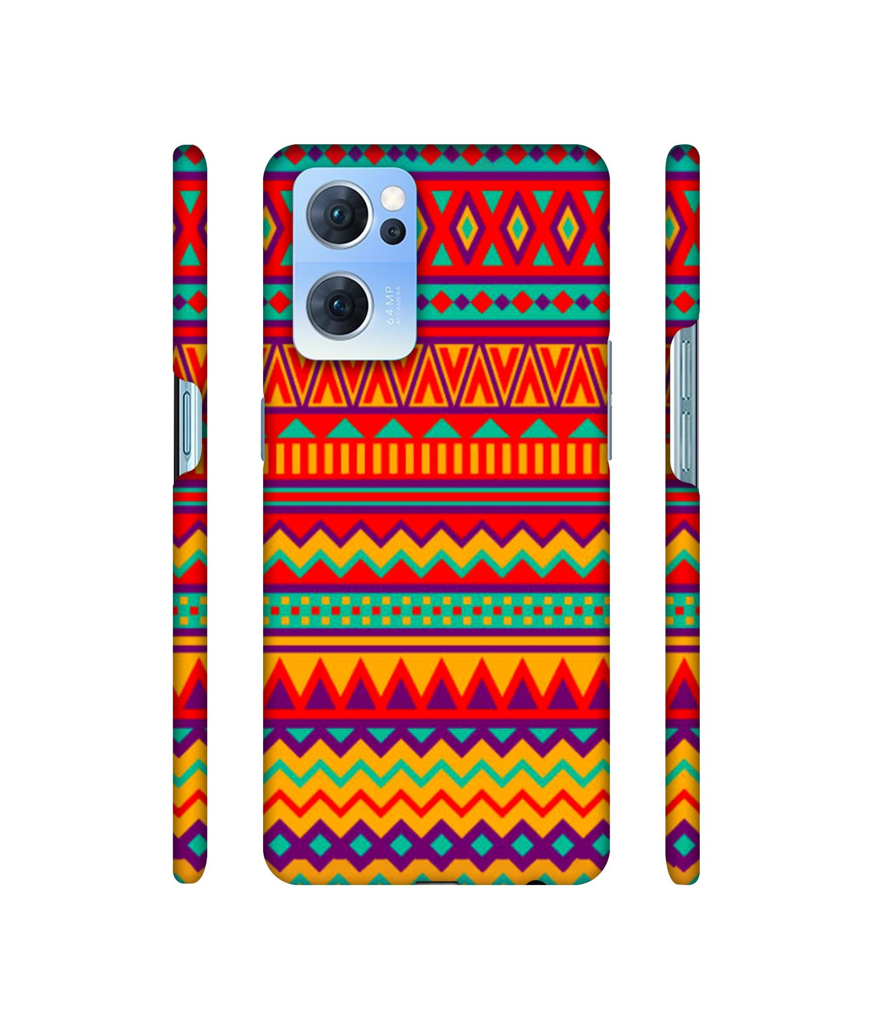 Multicolor Rangoli Art Designer Hard Back Cover for Oppo Reno7 5G