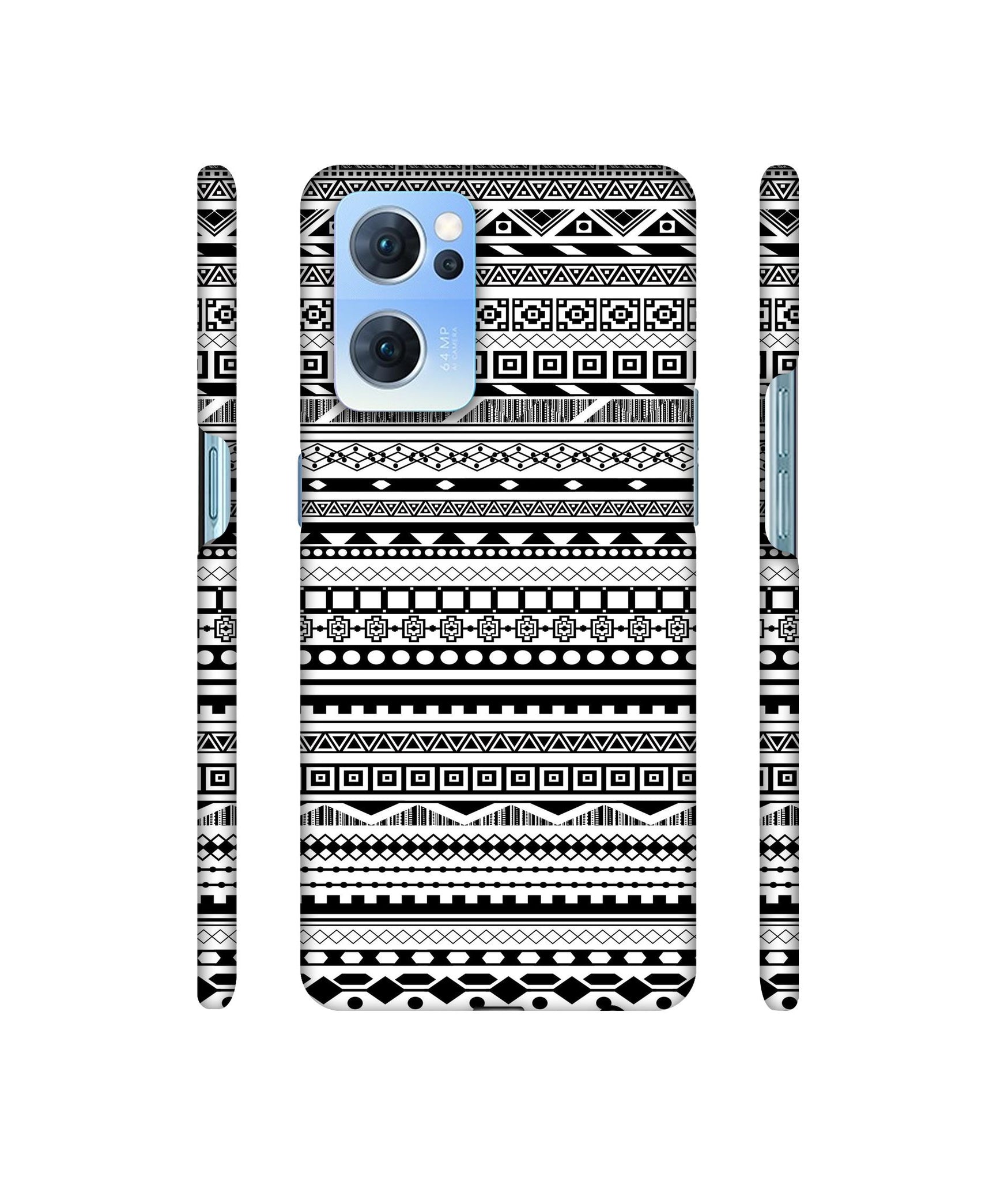 Black & White Patterns Designer Hard Back Cover for Oppo Reno7 5G