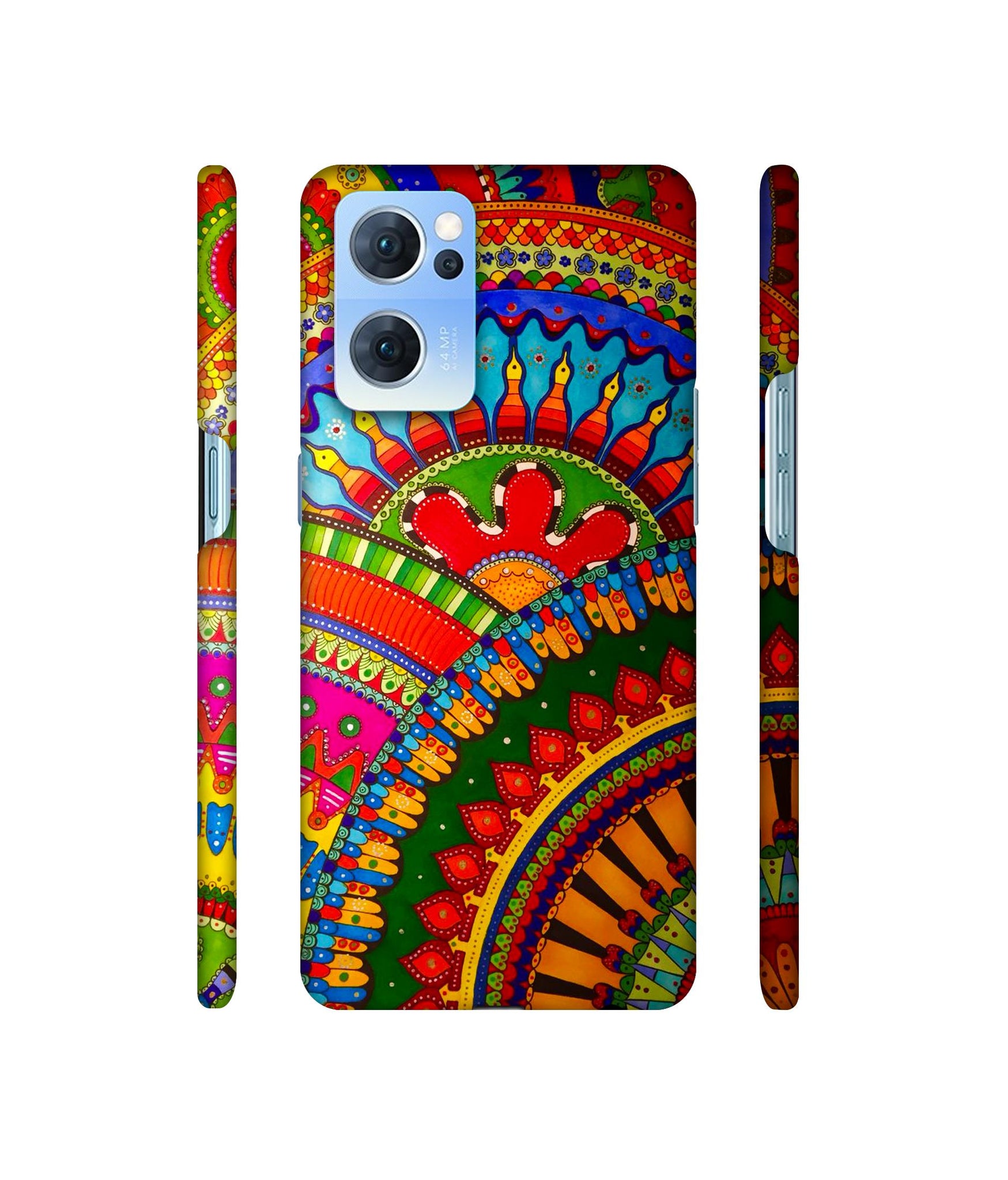 Rajasthani Rangoli Art Designer Hard Back Cover for Oppo Reno7 5G
