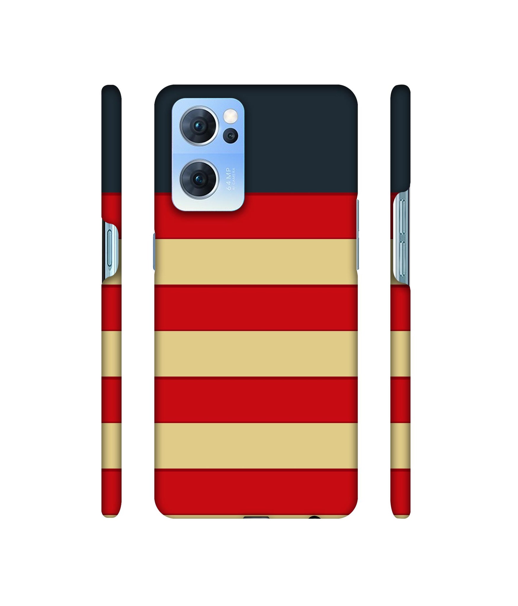Multicolor Lines Designer Hard Back Cover for Oppo Reno7 5G