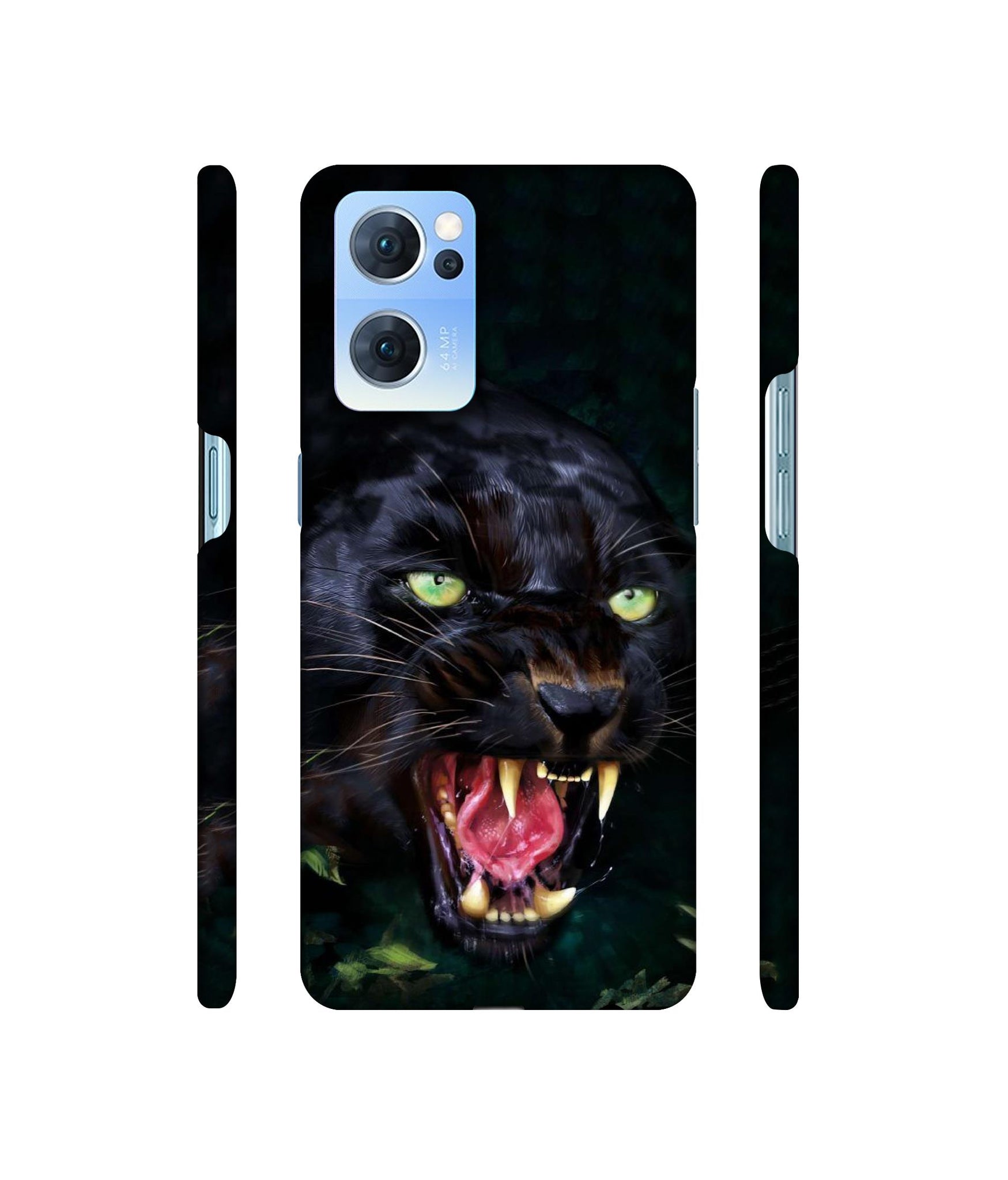 Angry Black Tiger Face Designer Hard Back Cover for Oppo Reno7 5G
