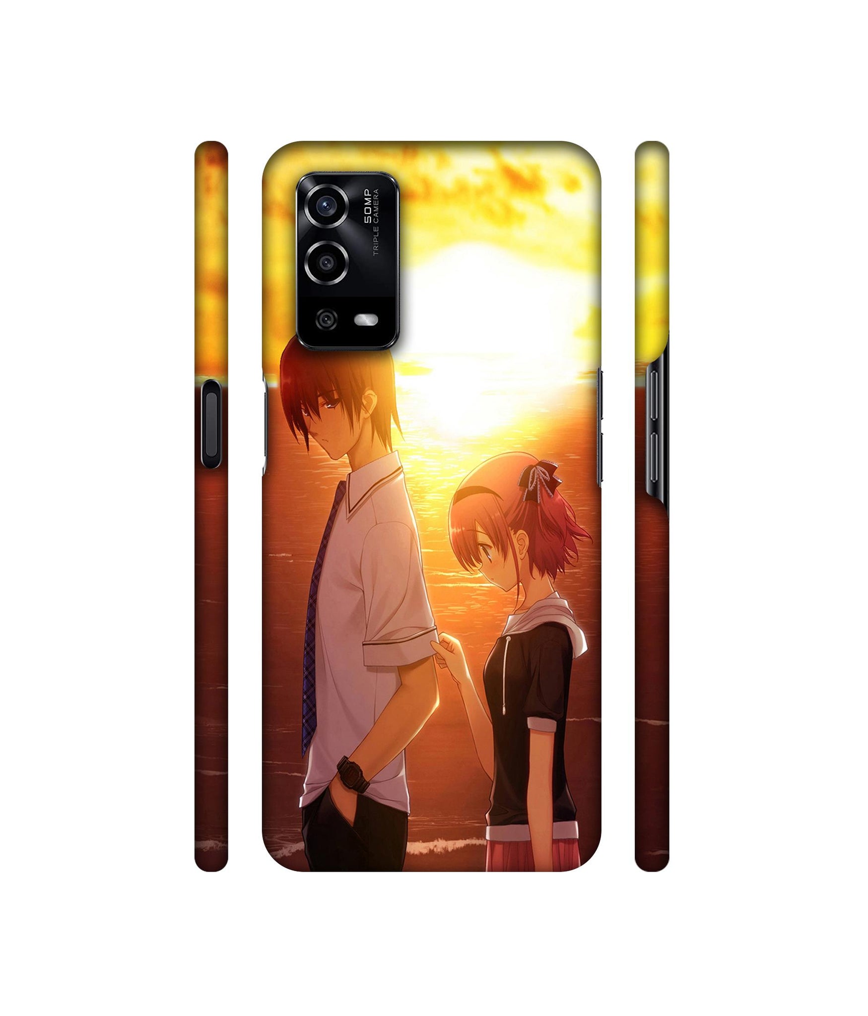 Girl Boy Sunset Sea Designer Hard Back Cover for Oppo A55 4G