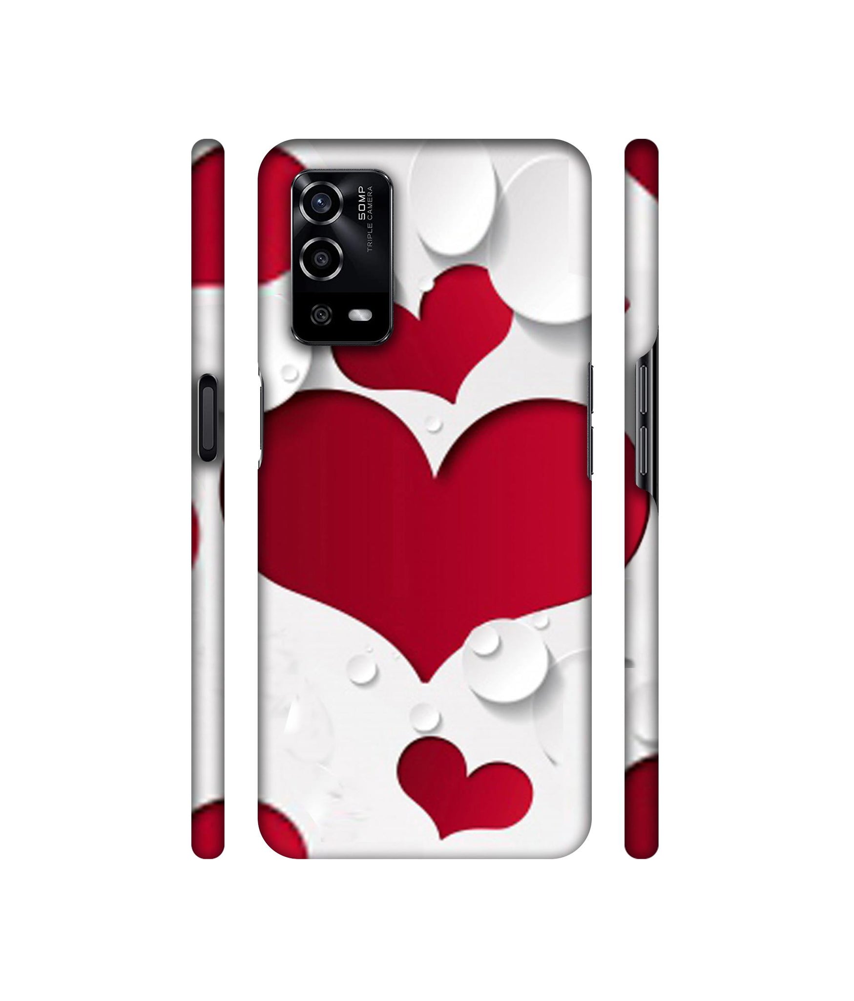 Multiple Hearts Designer Hard Back Cover for Oppo A55 4G