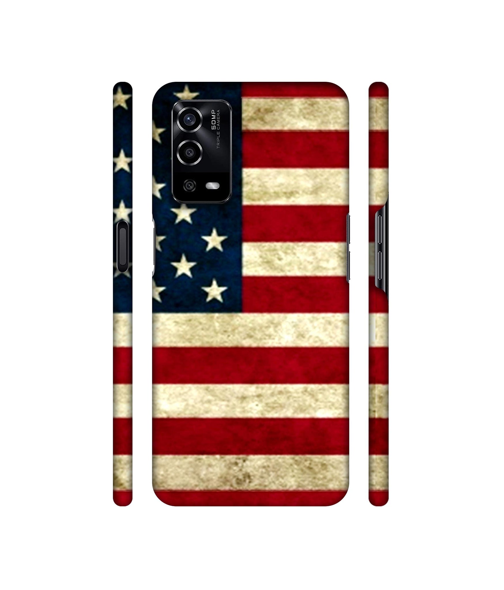 Multicoloured USA Flag Designer Hard Back Cover for Oppo A55 4G