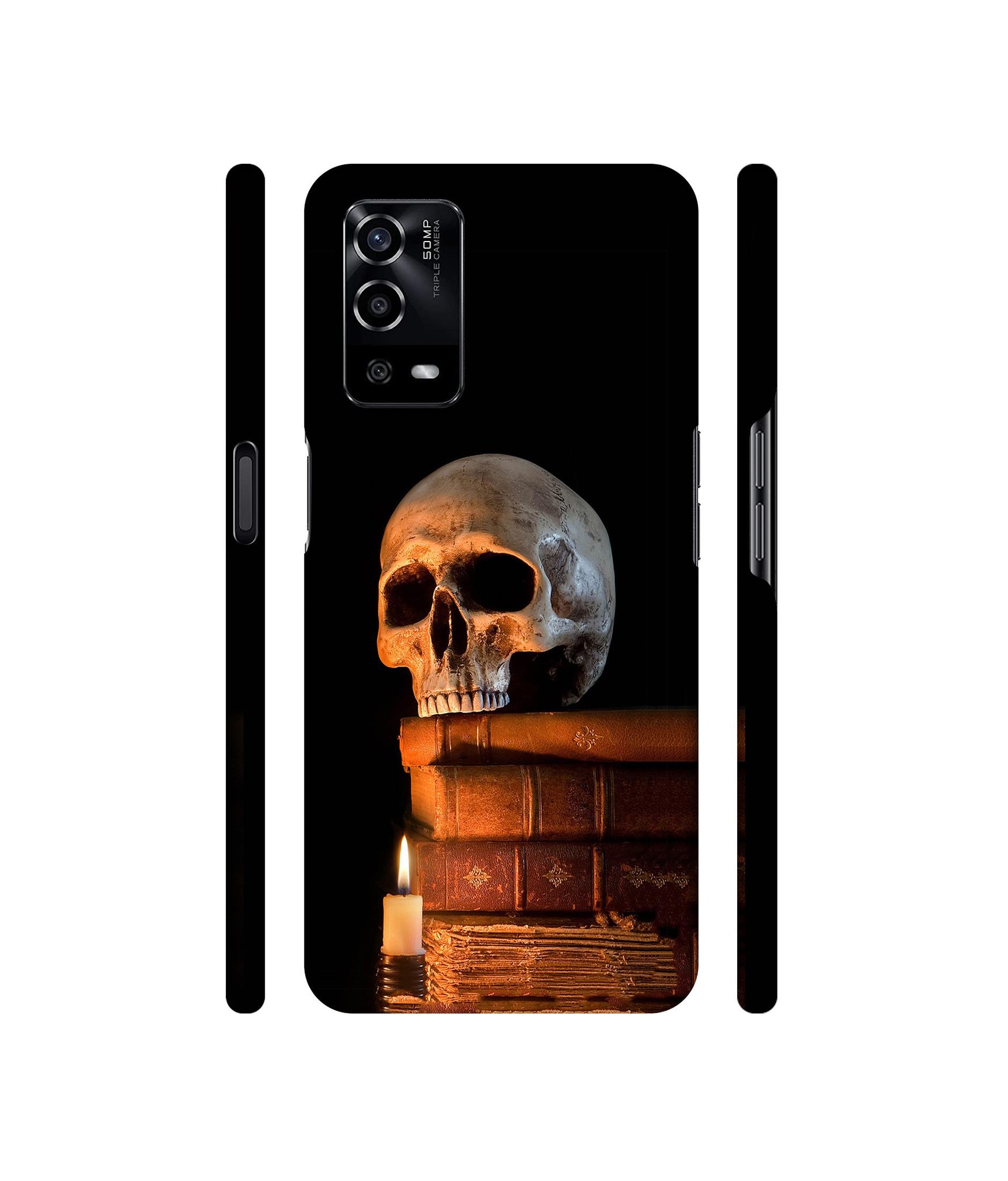 Skull Magic Candles Books Designer Hard Back Cover for Oppo A55 4G