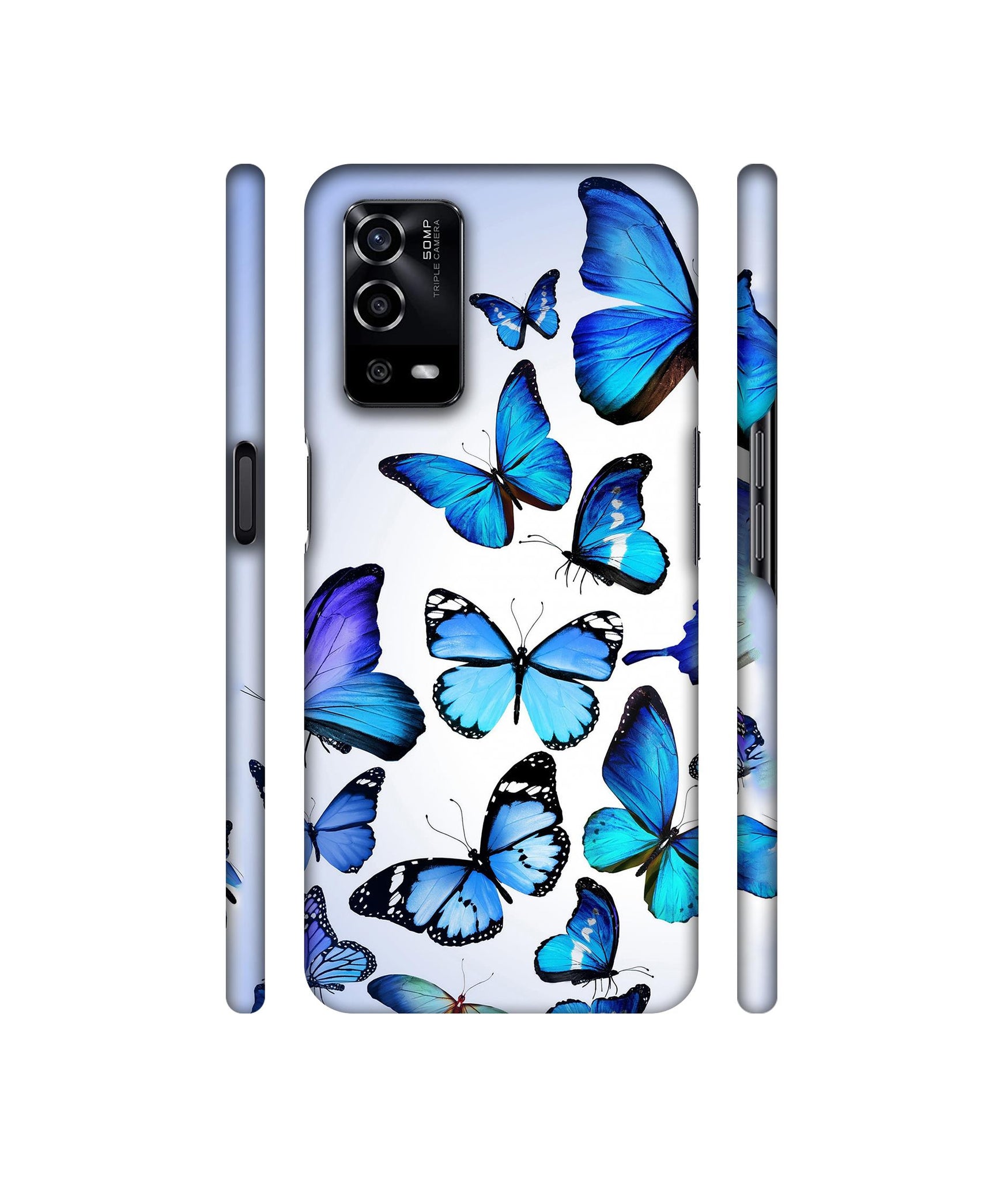 Colorful Flying Butterfly Designer Hard Back Cover for Oppo A55 4G