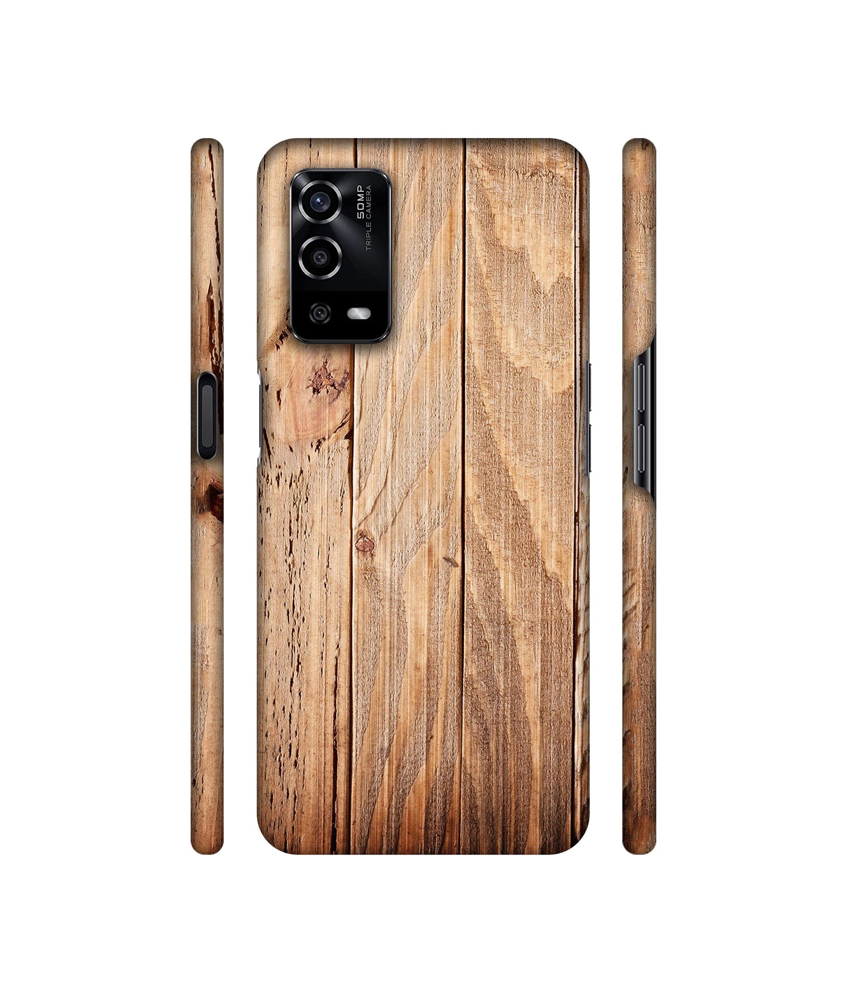 Wooden Texture Designer Hard Back Cover for Oppo A55 4G