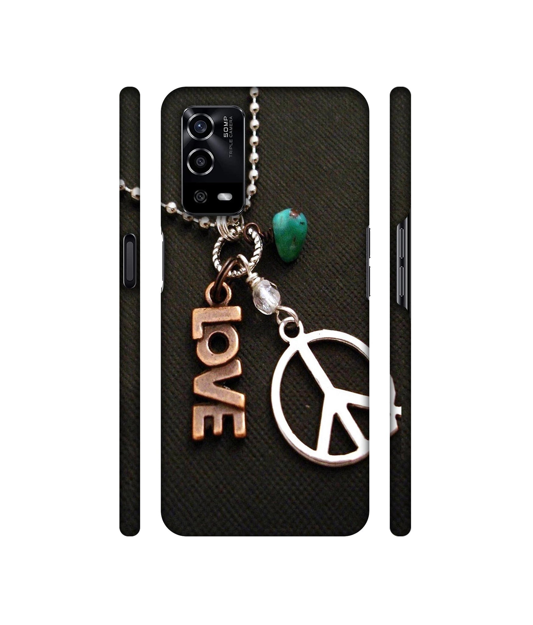Love and Peace Designer Hard Back Cover for Oppo A55 4G
