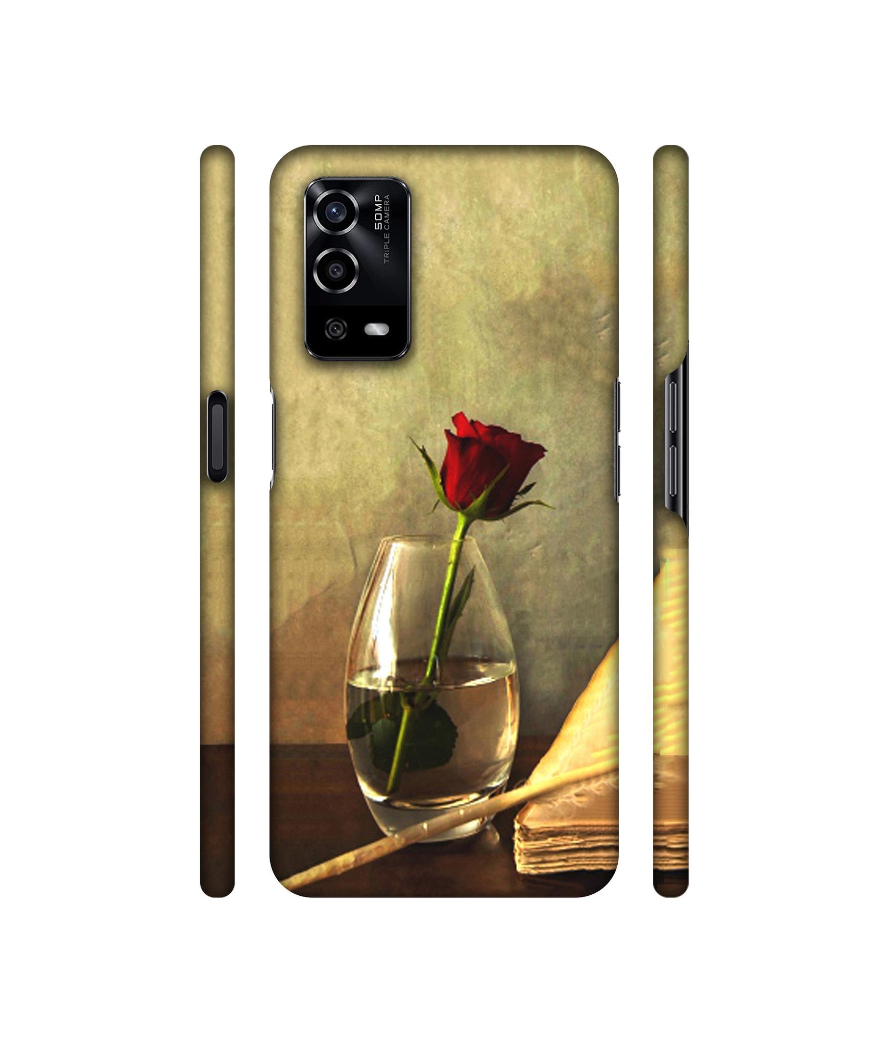 Red Rose in Glass Designer Hard Back Cover for Oppo A55 4G