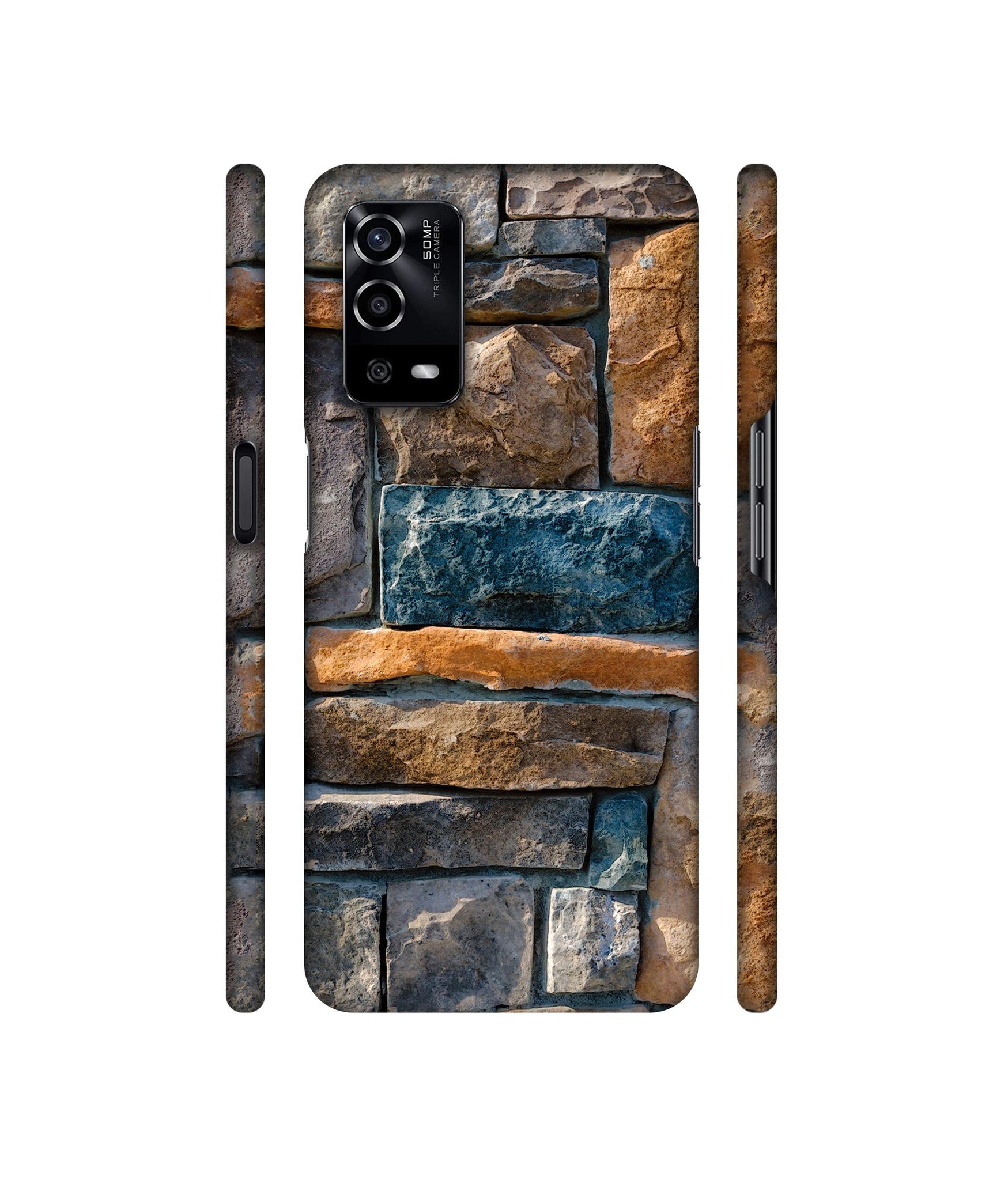Decorative Stone Cladding Designer Hard Back Cover for Oppo A55 4G