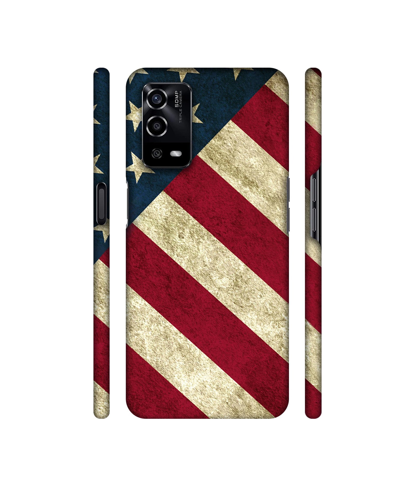 USA Flag Designer Hard Back Cover for Oppo A55 4G