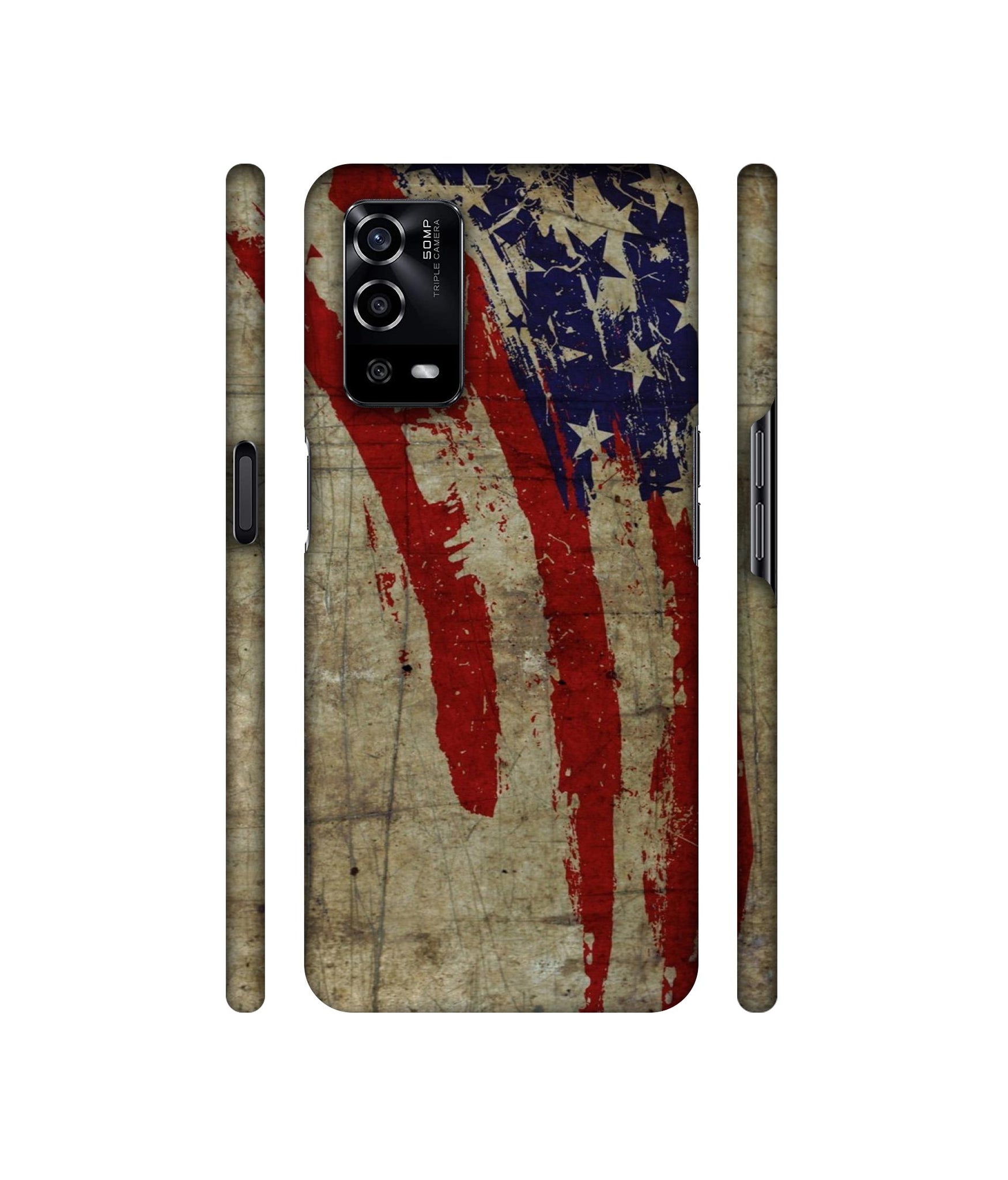 Vintage American Flag Designer Hard Back Cover for Oppo A55 4G