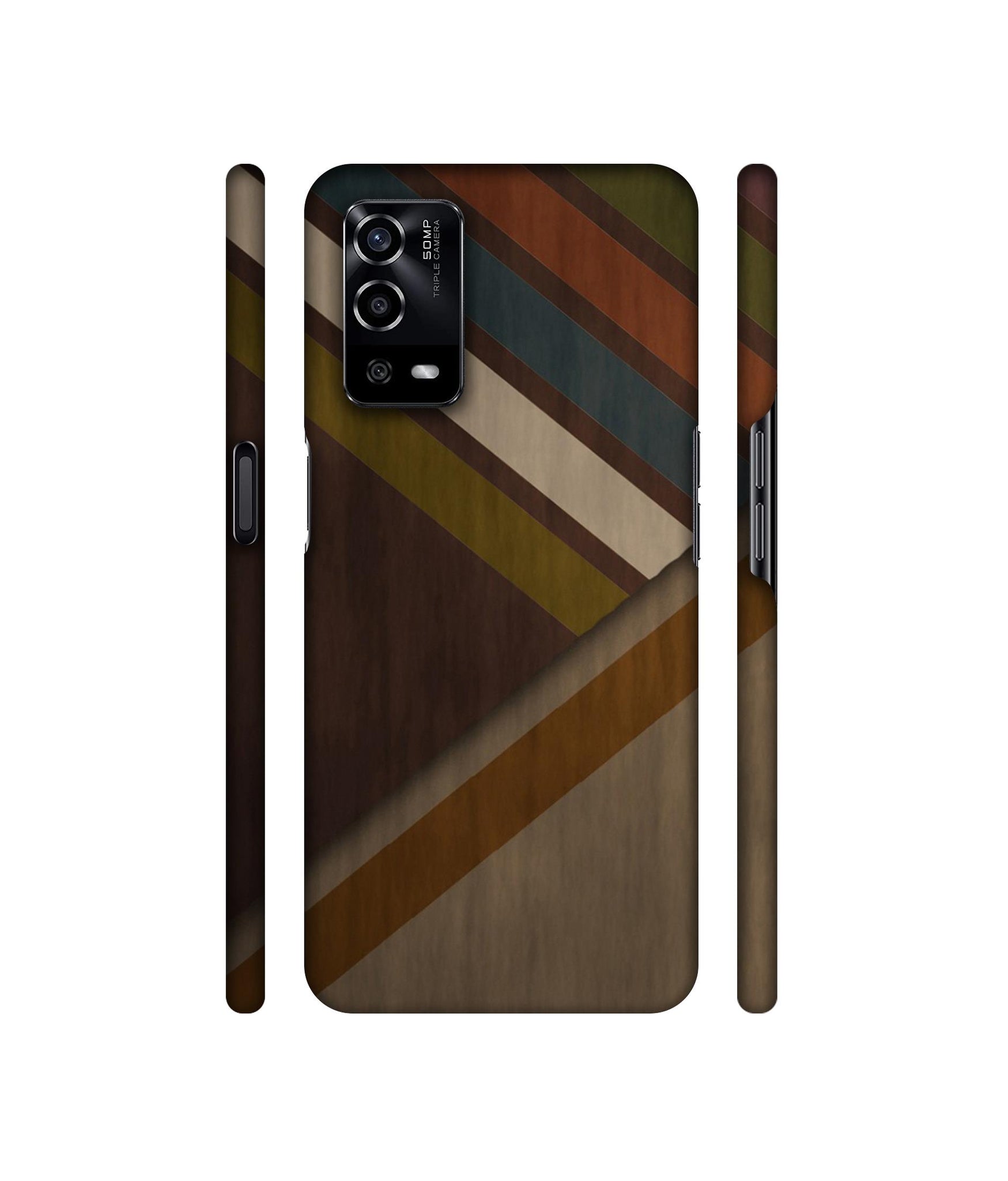 Colorful Wooden Pattern Designer Hard Back Cover for Oppo A55 4G