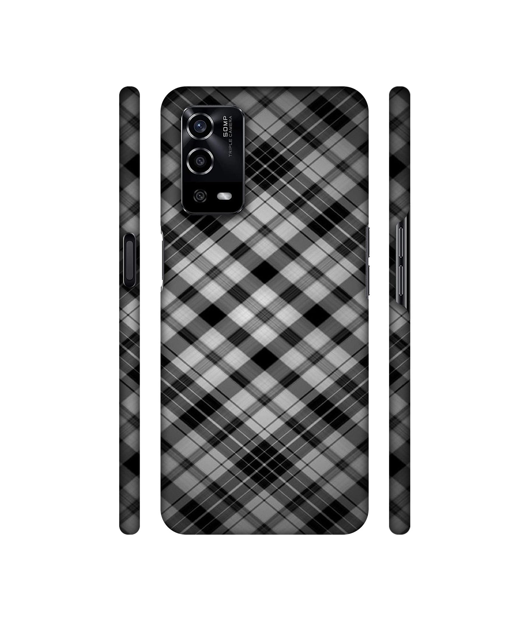 Black Stripes Pattern Designer Hard Back Cover for Oppo A55 4G