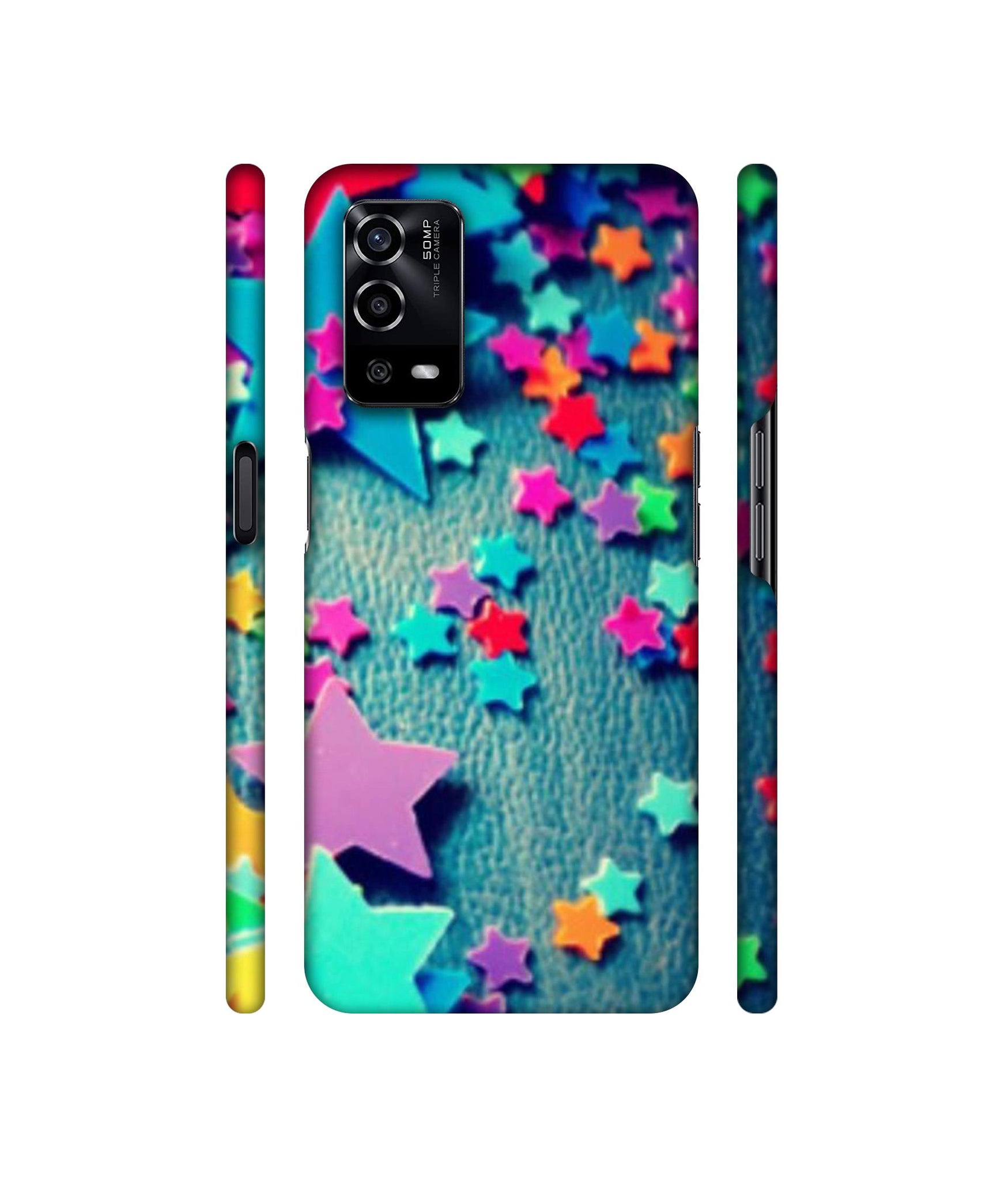 Colorful Stars Designer Hard Back Cover for Oppo A55 4G