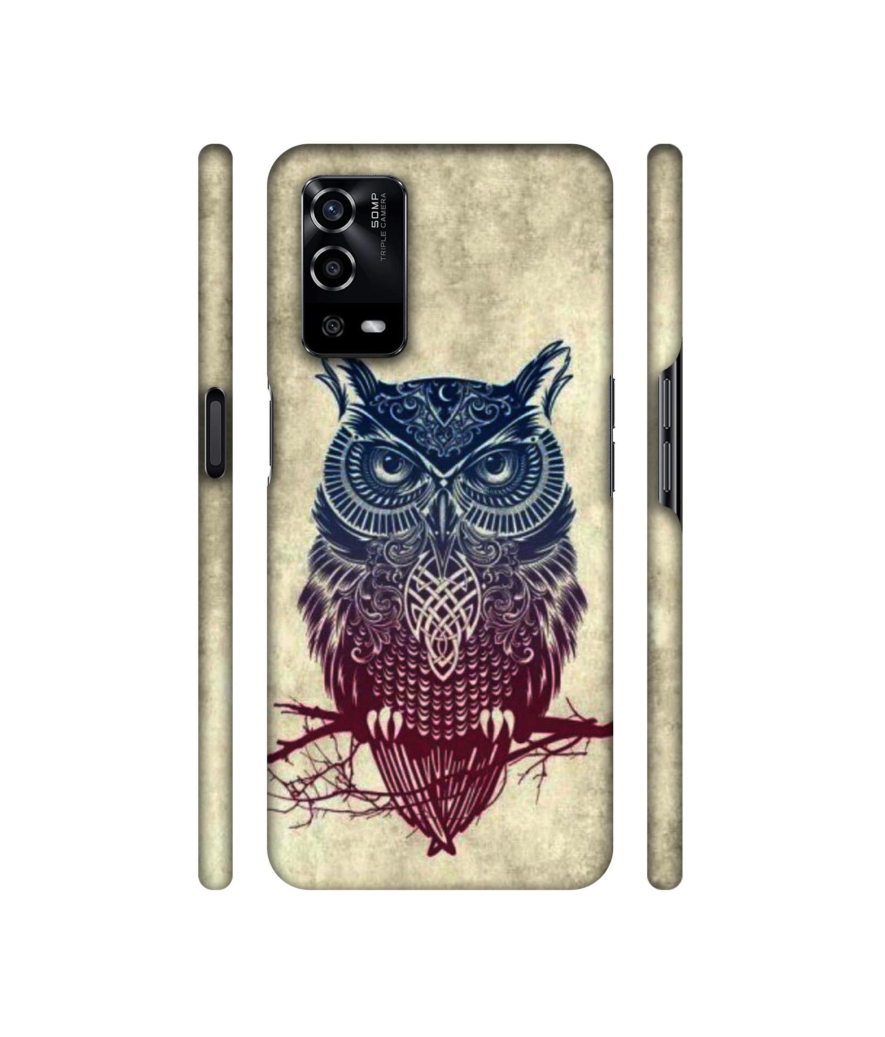 Owl Pattern Designer Hard Back Cover for Oppo A55 4G