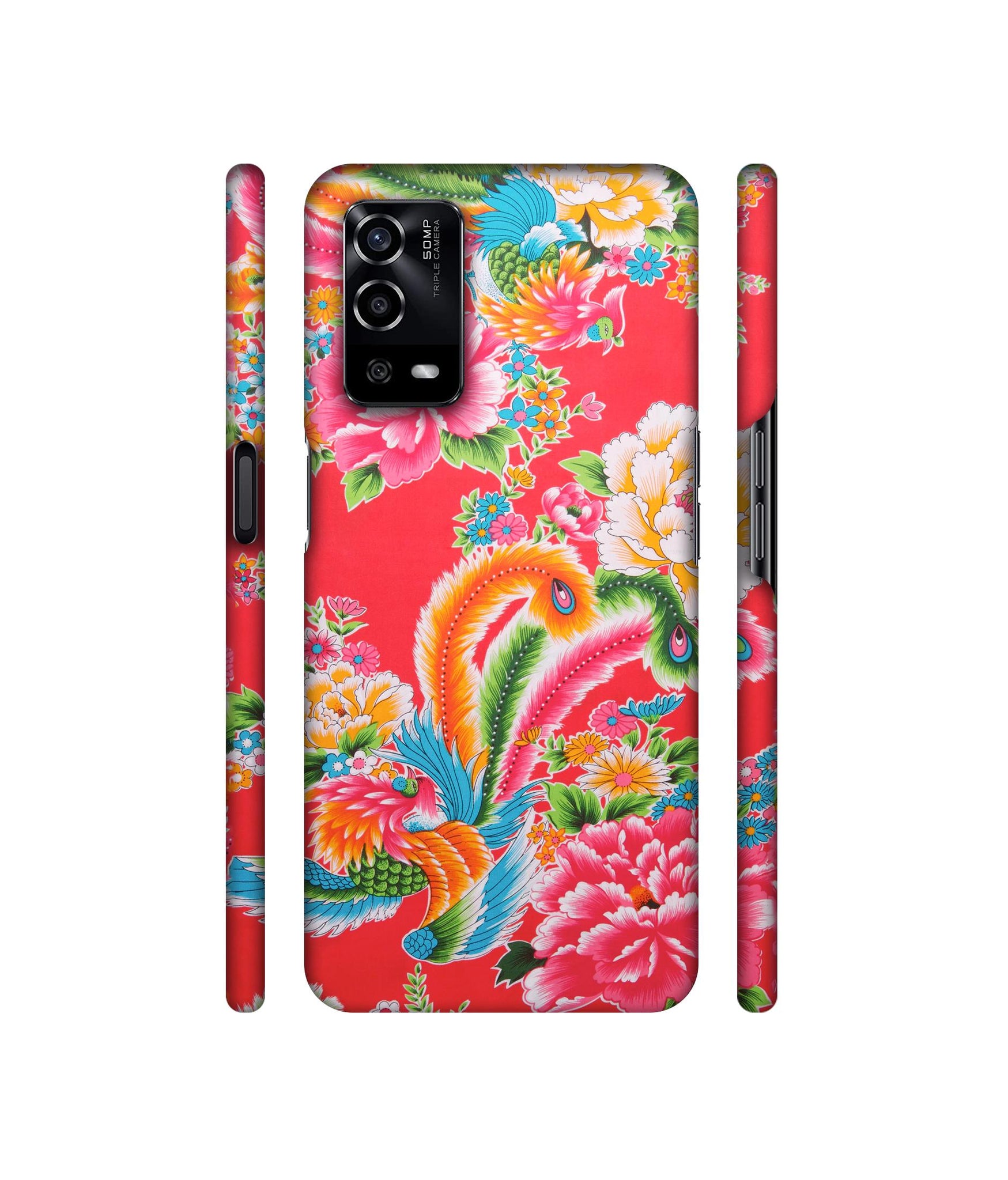 Cute Floral Pattern Print Designer Hard Back Cover for Oppo A55 4G