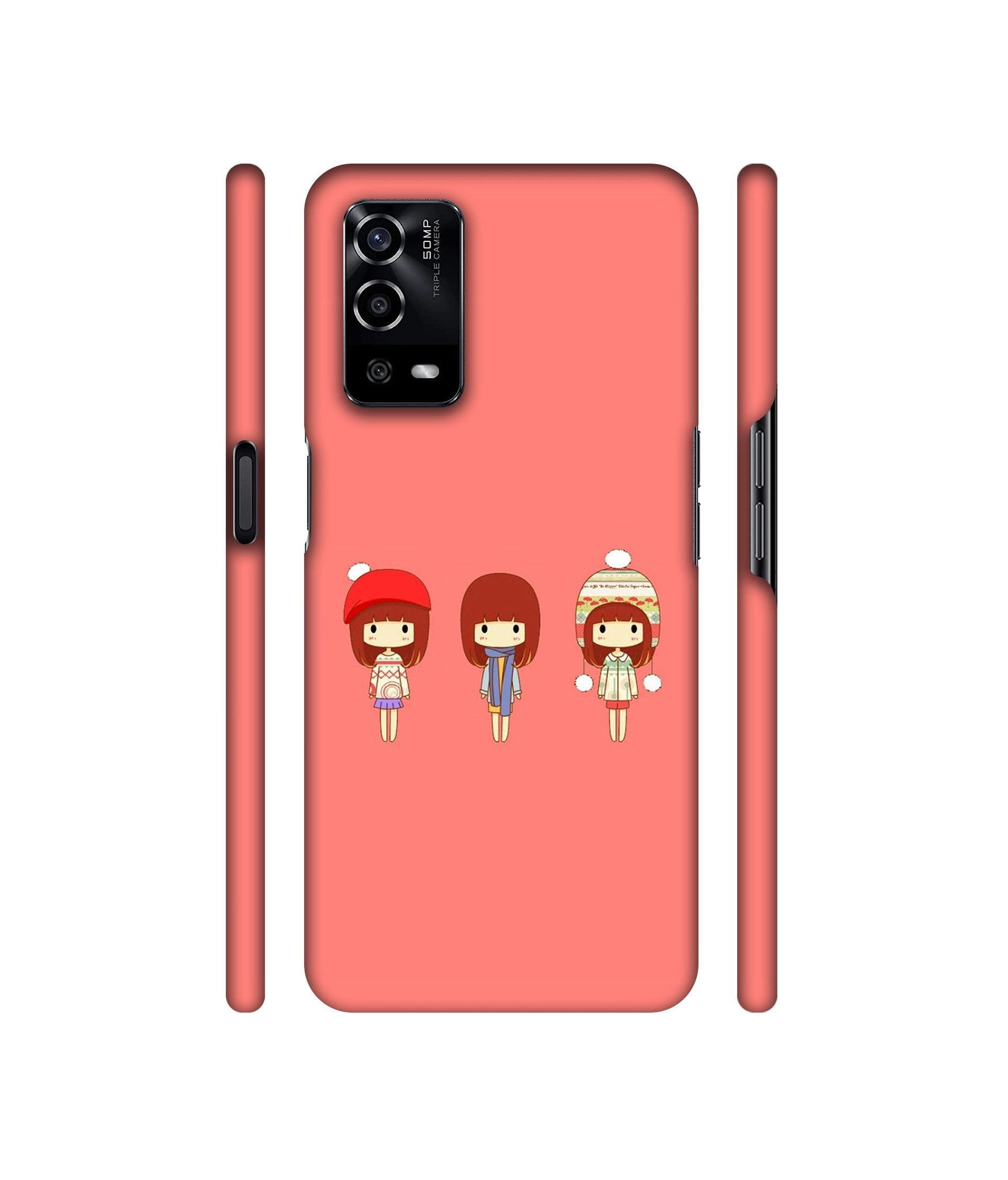Cute Girls Designer Hard Back Cover for Oppo A55 4G