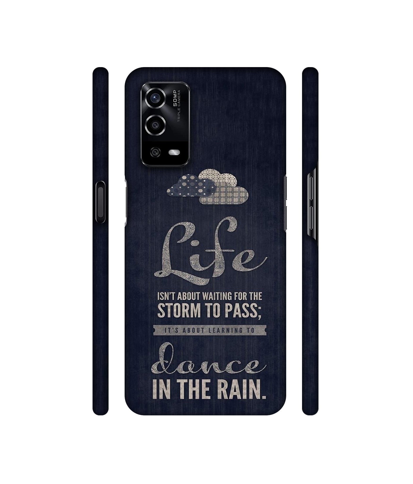 Life in The Rain Designer Hard Back Cover for Oppo A55 4G
